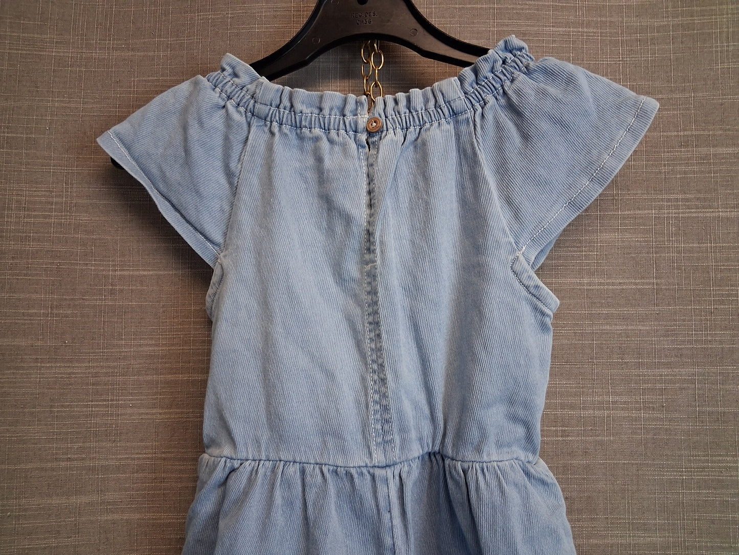 Nutmeg Girls Denim Playsuit Blue Age 3-4 Years with Pockets