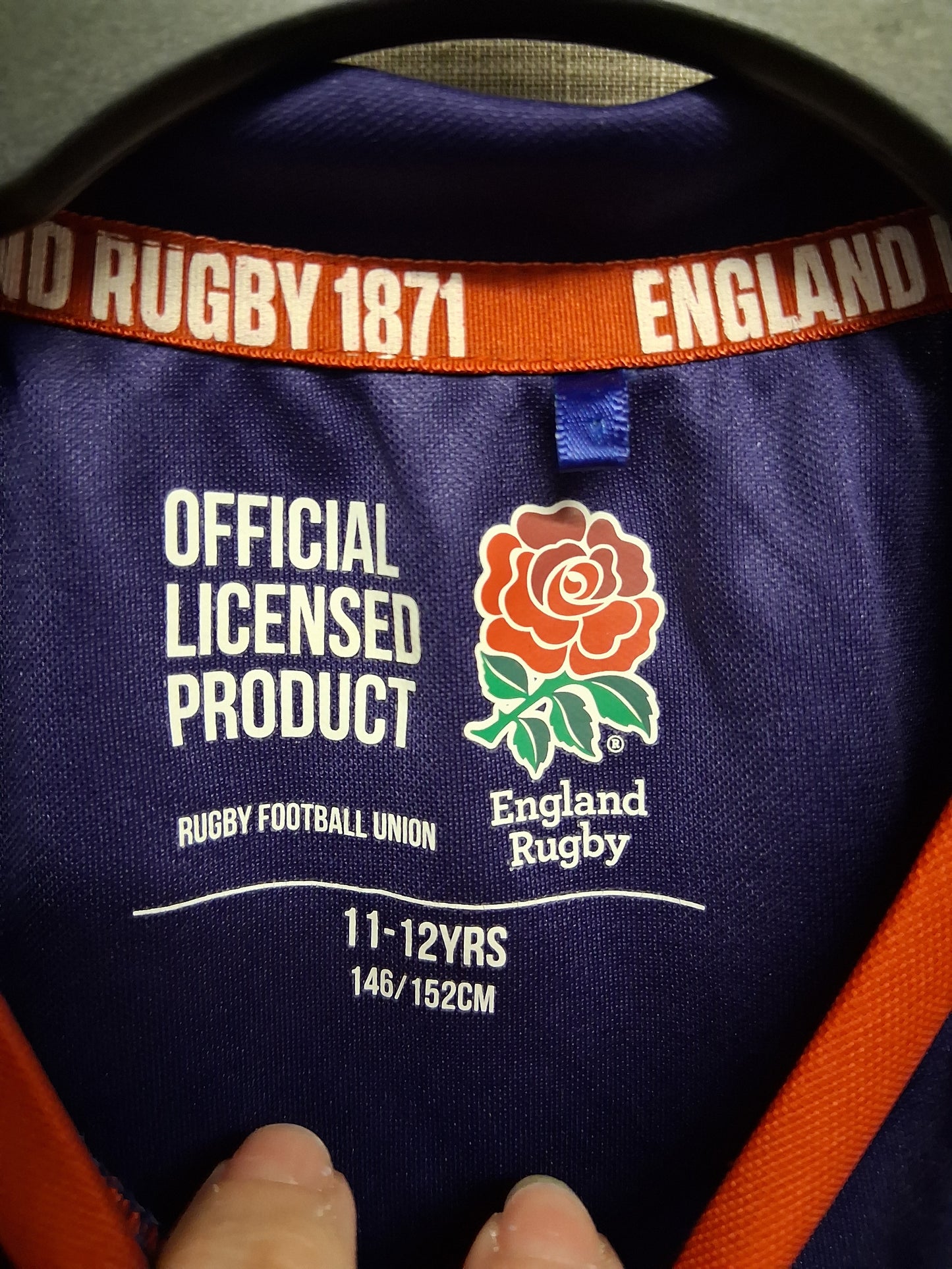 England Rugby T-Shirt Short Sleeve Purple Age 11-12 Years