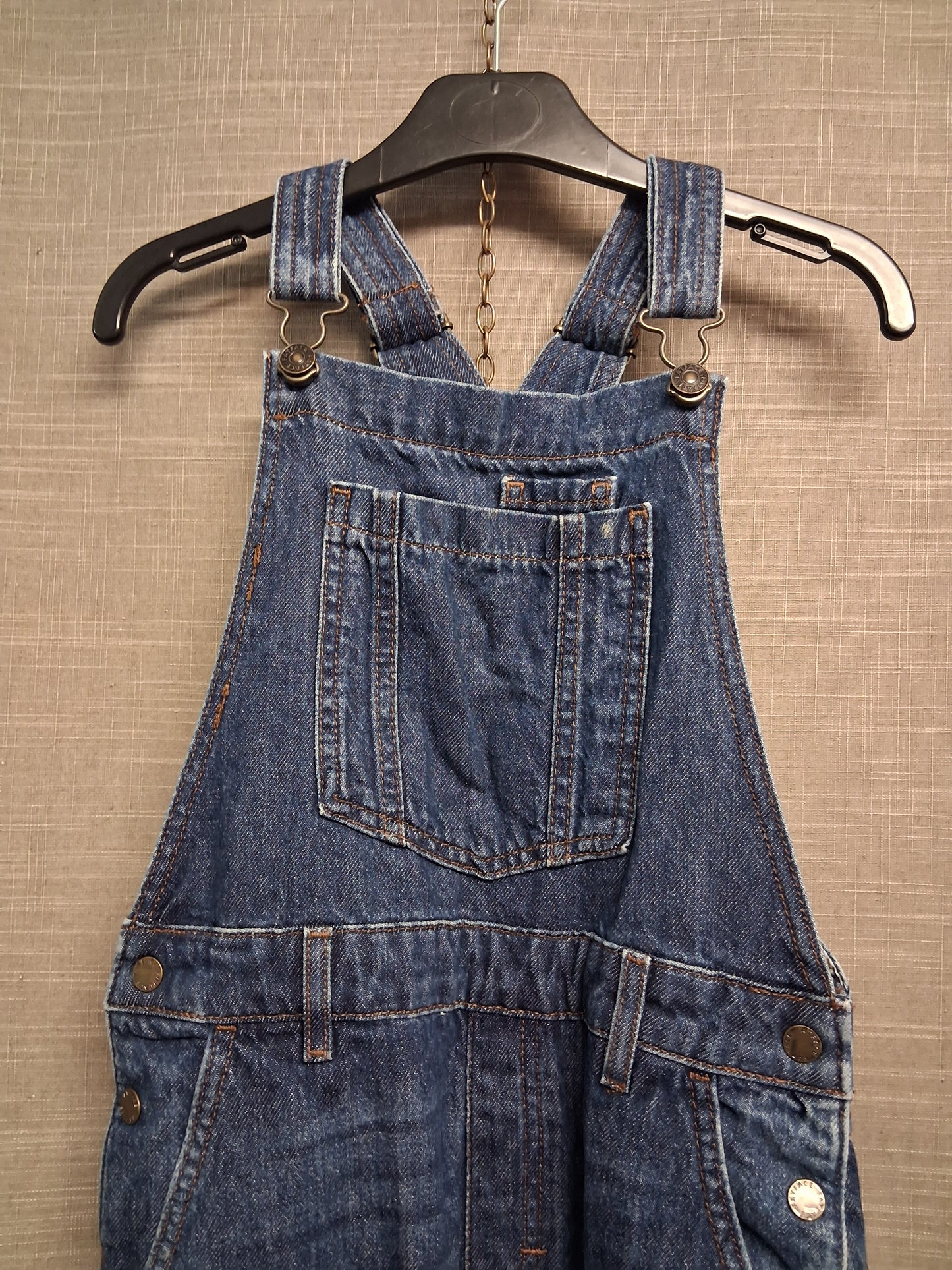 FatFace Girls Blue Denim Dungarees 100% Cotton Age 9 Years