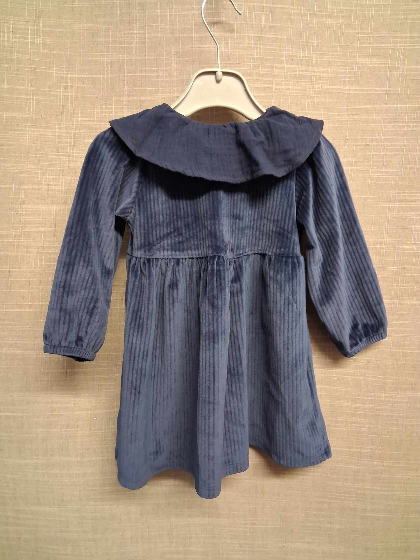 George Blue Velour Peter Pan Collar A Line Dress Age 9-12 Years