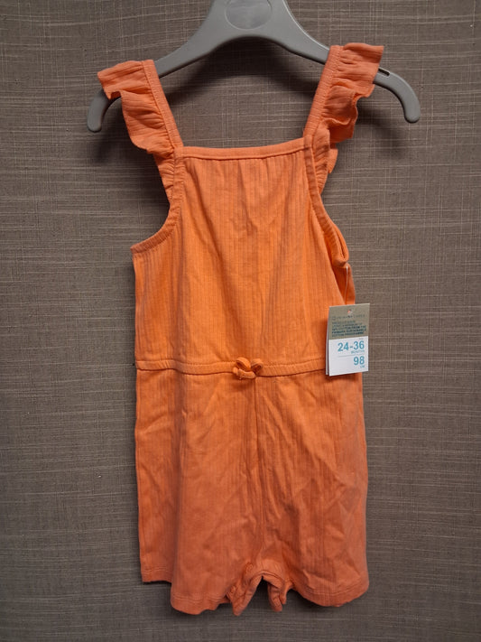 Primark Girls Short Romper Age 2-3 Years Coral Pink NEW