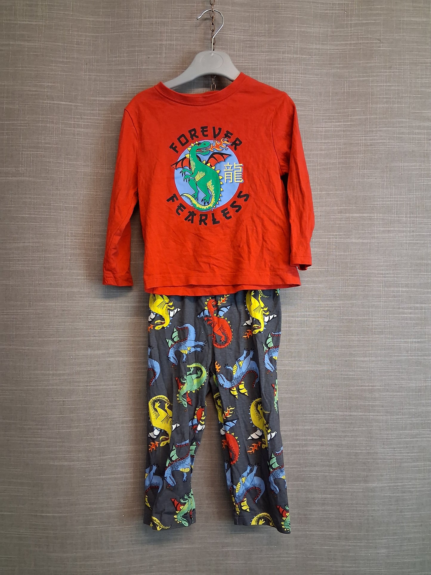 Primark Boys Dragon Theme Pyjamas PJ Set 2 Piece Multicolour Age 18-24 Months