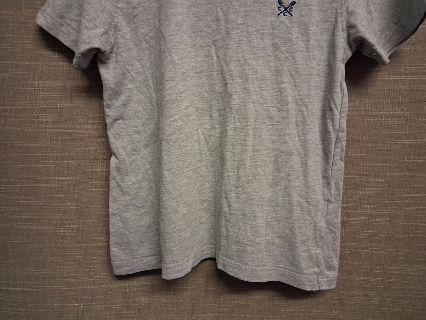 Crew Clothing Boys T-Shirt Short Sleeve Grey 100% Cotton Age 6-7 Years