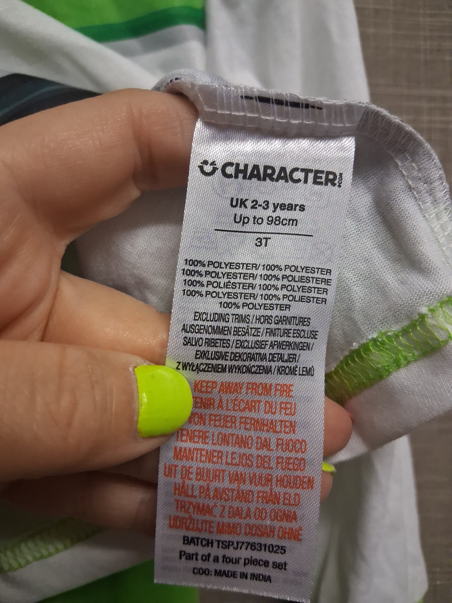 Character World Buzz Lightyear Pyjamas PJs 2 Piece Set Age 2-3 Years