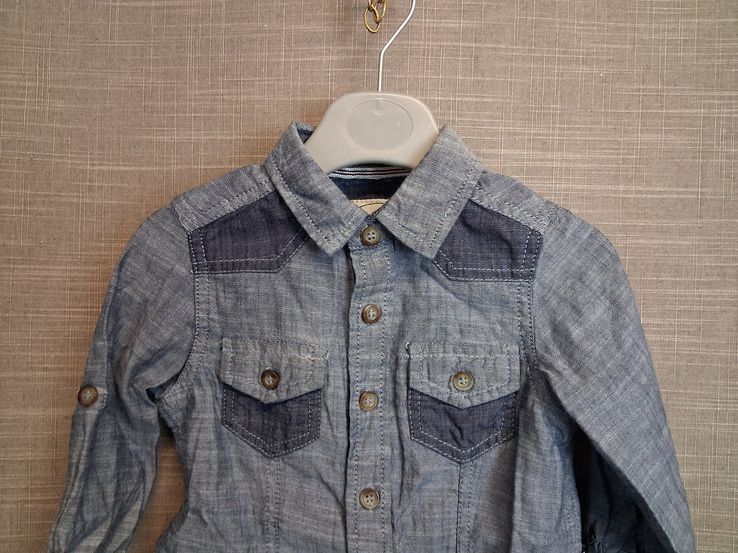 Baby K Myleene Klass Boys Denim Shirt Long Sleeve Age 9-12 Months New