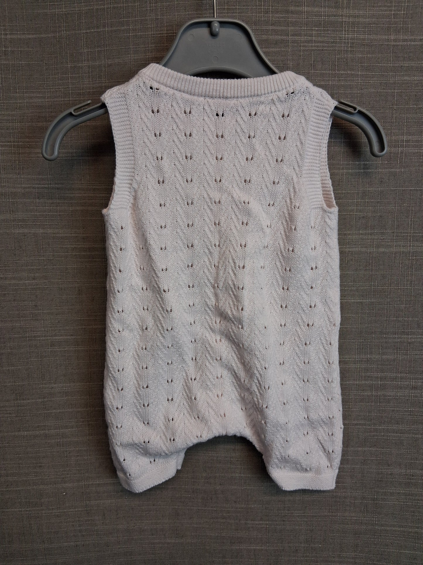 George Girls Pale Pink Knitted Romper Age 0-3 Months 100% Cotton