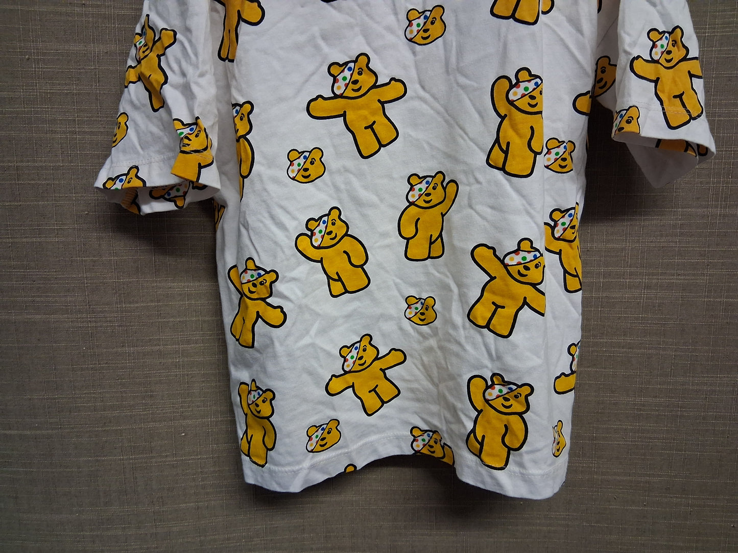 George Girls "Pudsey" Children in Need White Short Sleeve T-Shirt Age 6-7 Years