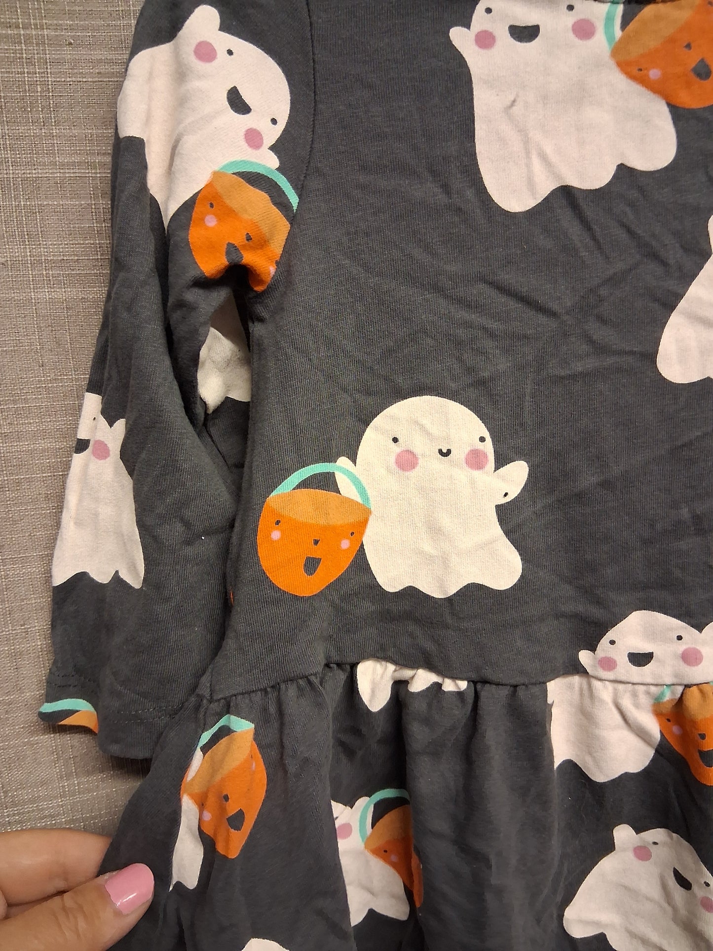 Next Girls Halloween Long Sleeve Jersey Dress Age 9-12 Months