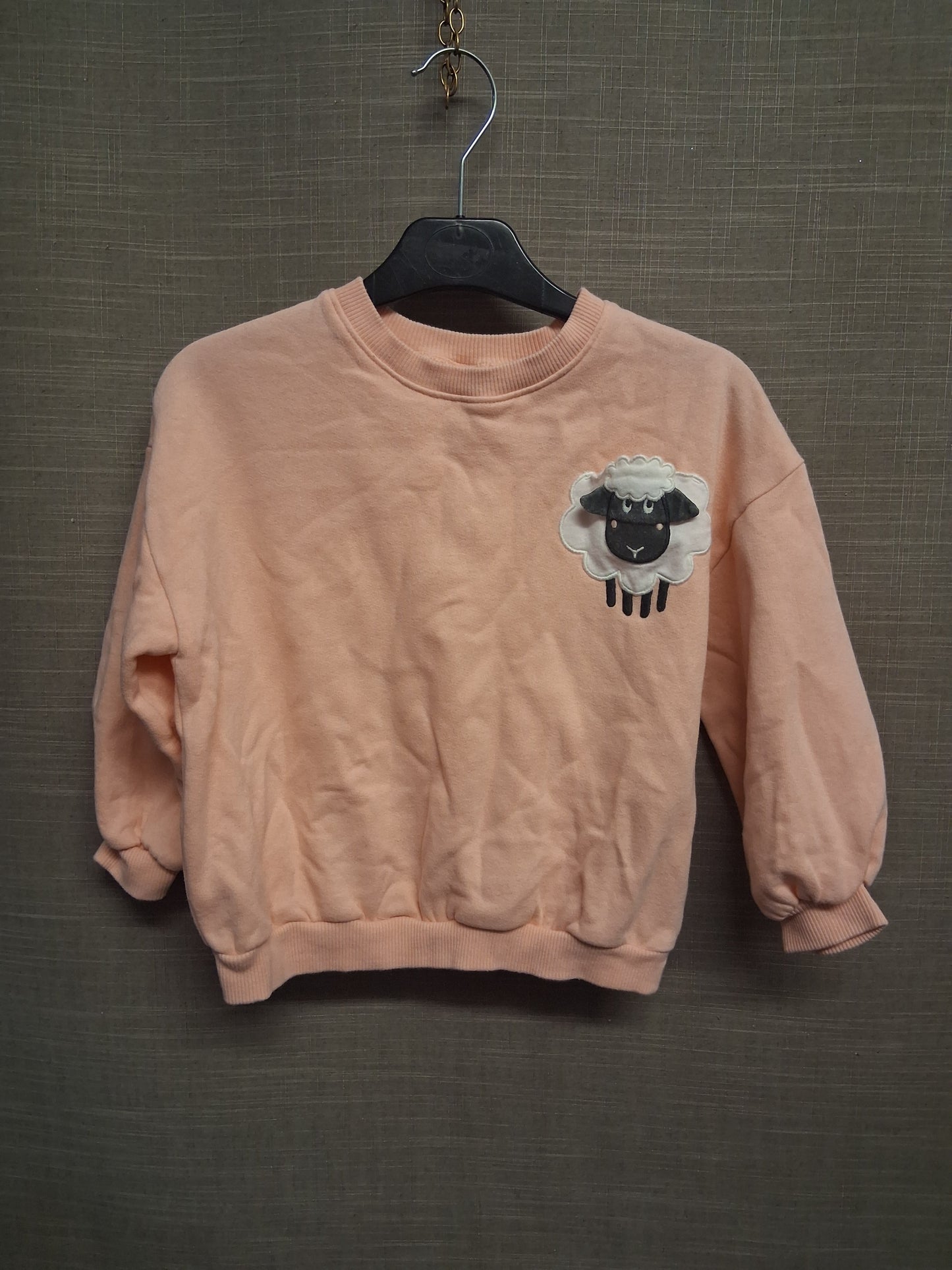 Next Girls Peach Sheep Pocket Sweater Jumper Age 4-5 Years