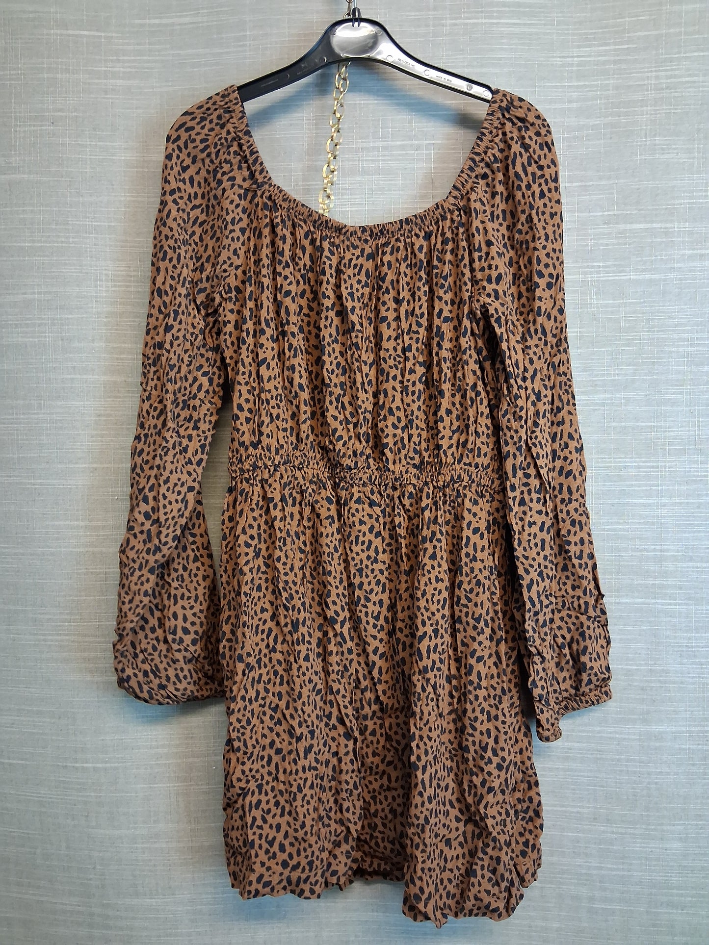 GAP Girls Animal Print Brown Gypsy Style Dress Age 12 Years Long Sleeve