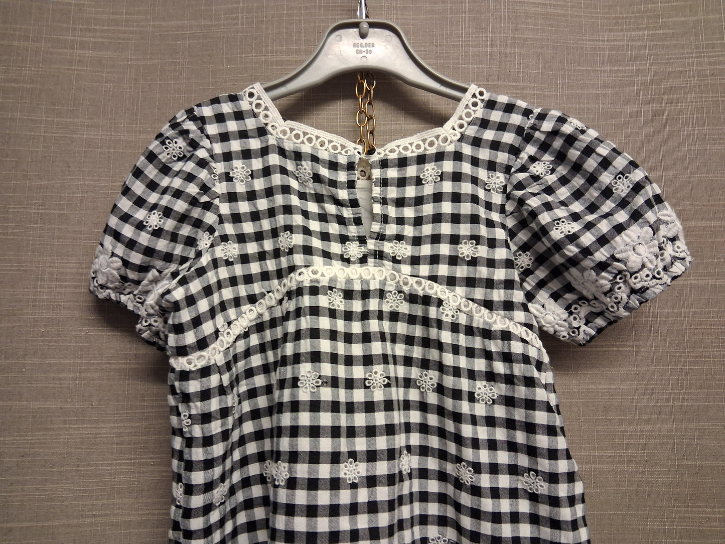 River Island Girls Black White Gingham Dress Age 3-4 Years