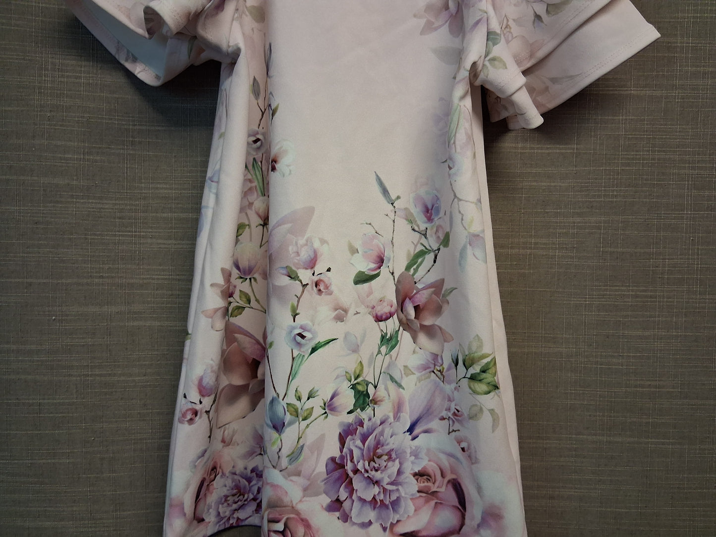Next Girls Floral Pale Pink Frill Short Sleeve A Line Dress Age 5 Years