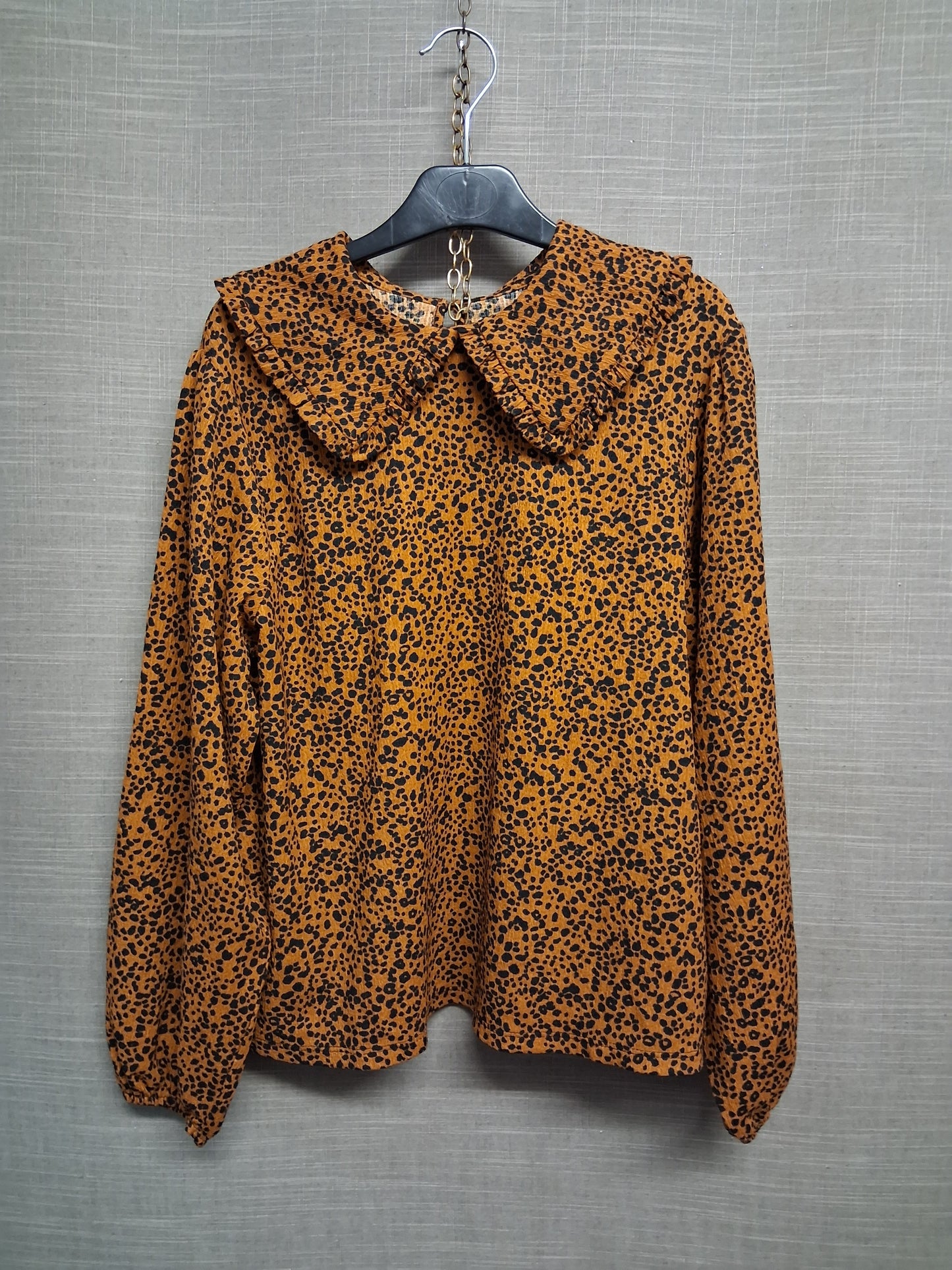 Next Girls Brown Animal Print Peter Pan Collar Top Age 12 Years