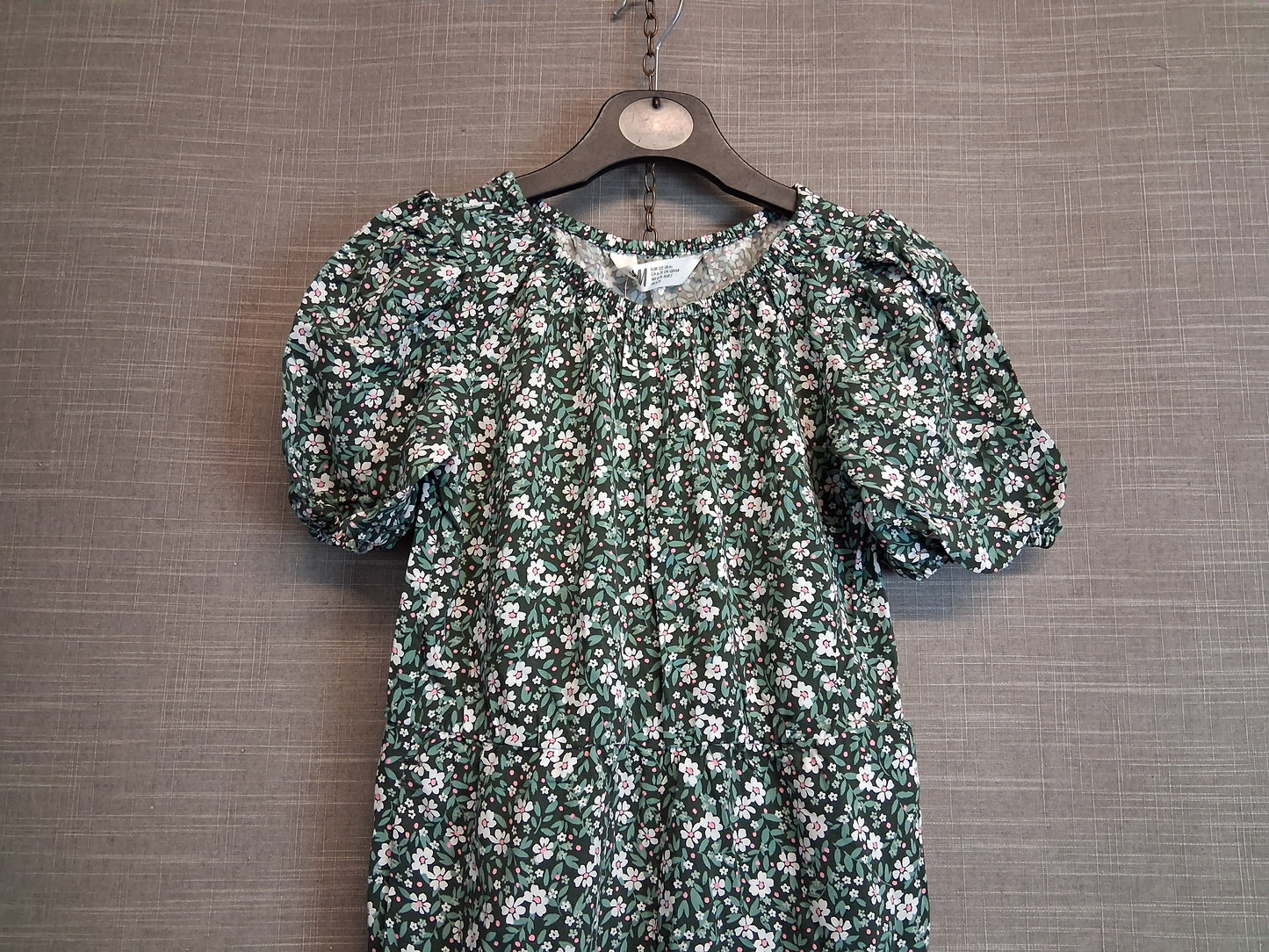 H&M Girls Green Floral Short Sleeve Jumpsuit Age 6-7 Years New