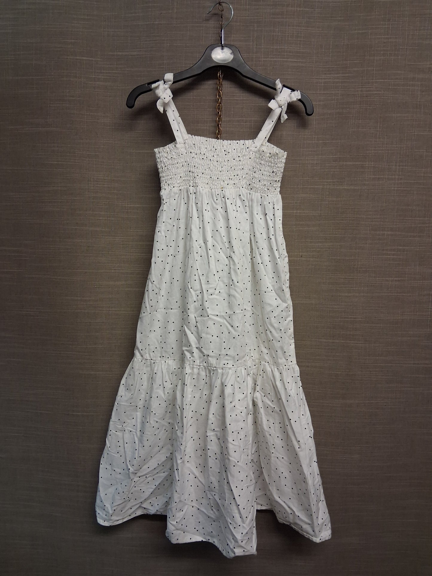 H&M Girls White Polka Dot 100% Cotton Age 6-7 Years