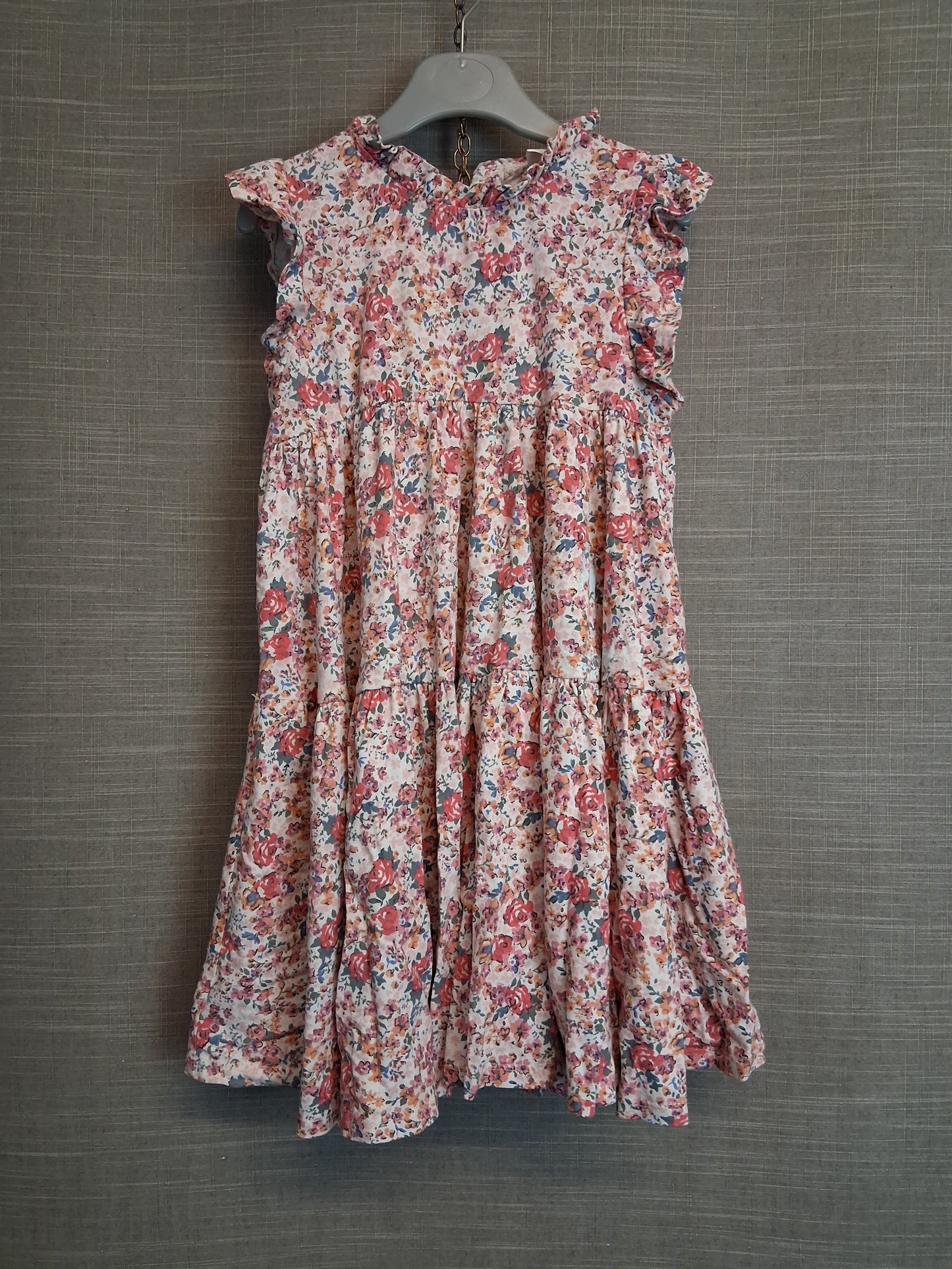 Next Girls Pink Floral Sleeveless Dress Age 5-6 Years