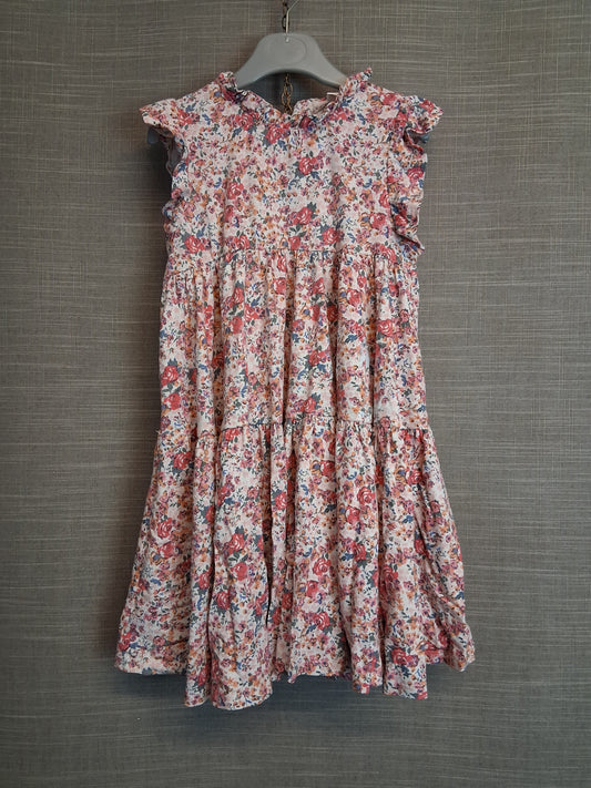Next Girls Pink Floral Sleeveless Dress Age 5-6 Years