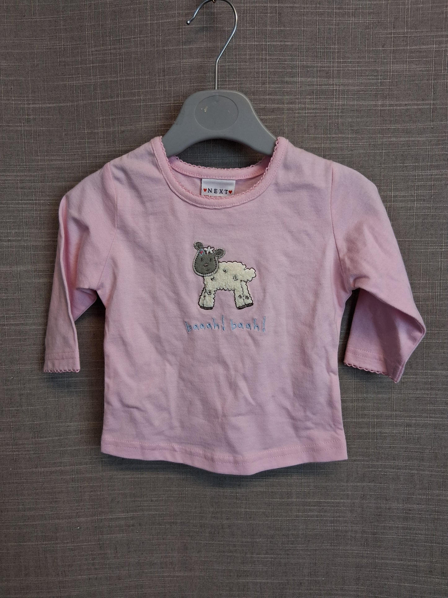 Next Girls Vintage Long Sleeve T-Shirt Little Lamb Age 3-6 Months New