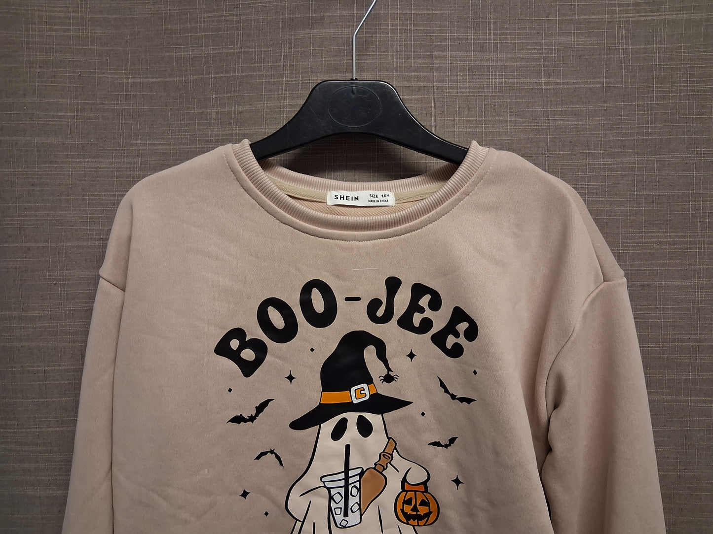 Shein Girls Halloween Boo-Jee Beige Sweater Age 10 Years