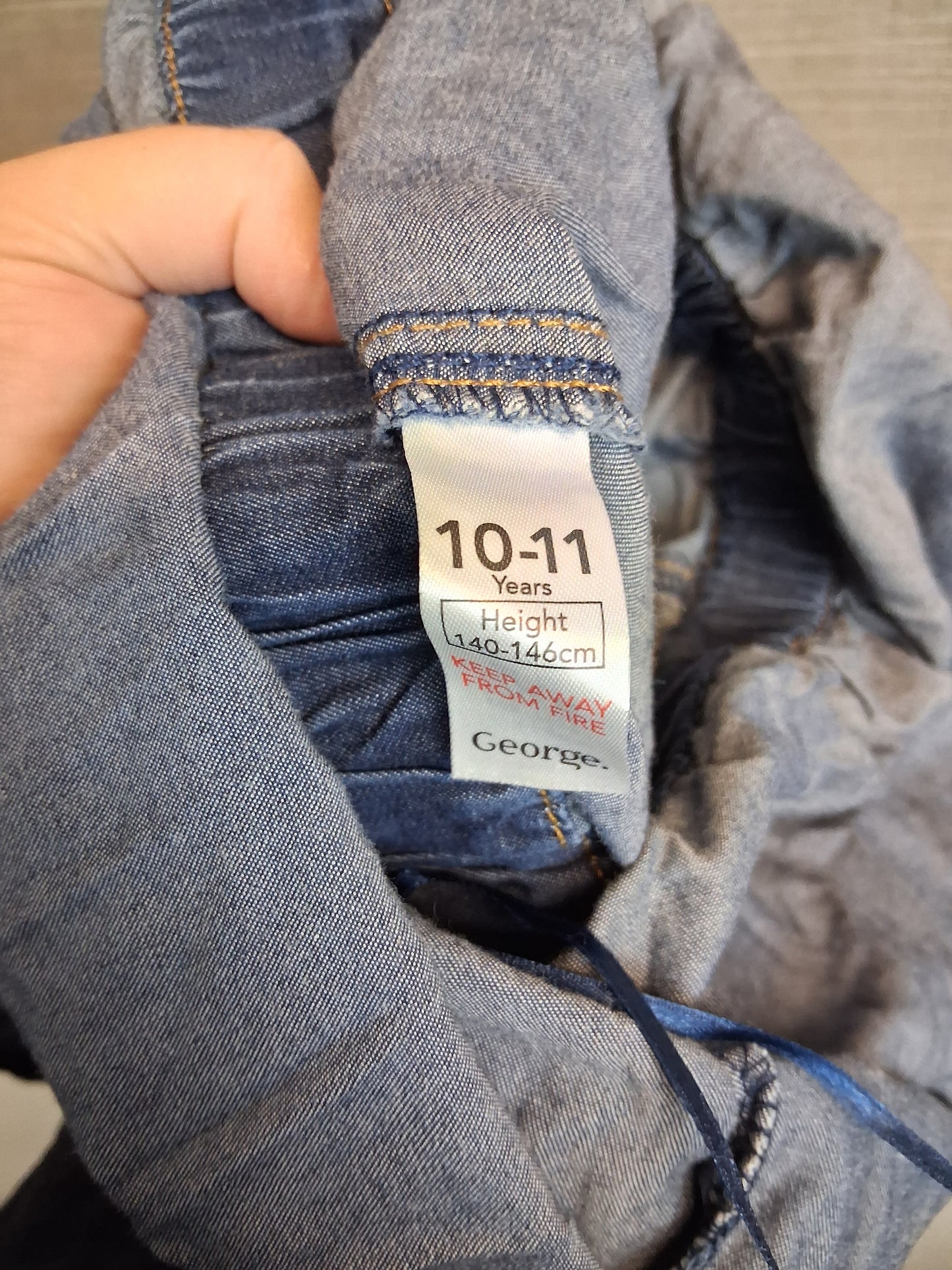 George Girls Denim Playsuit Age 10-11 Years