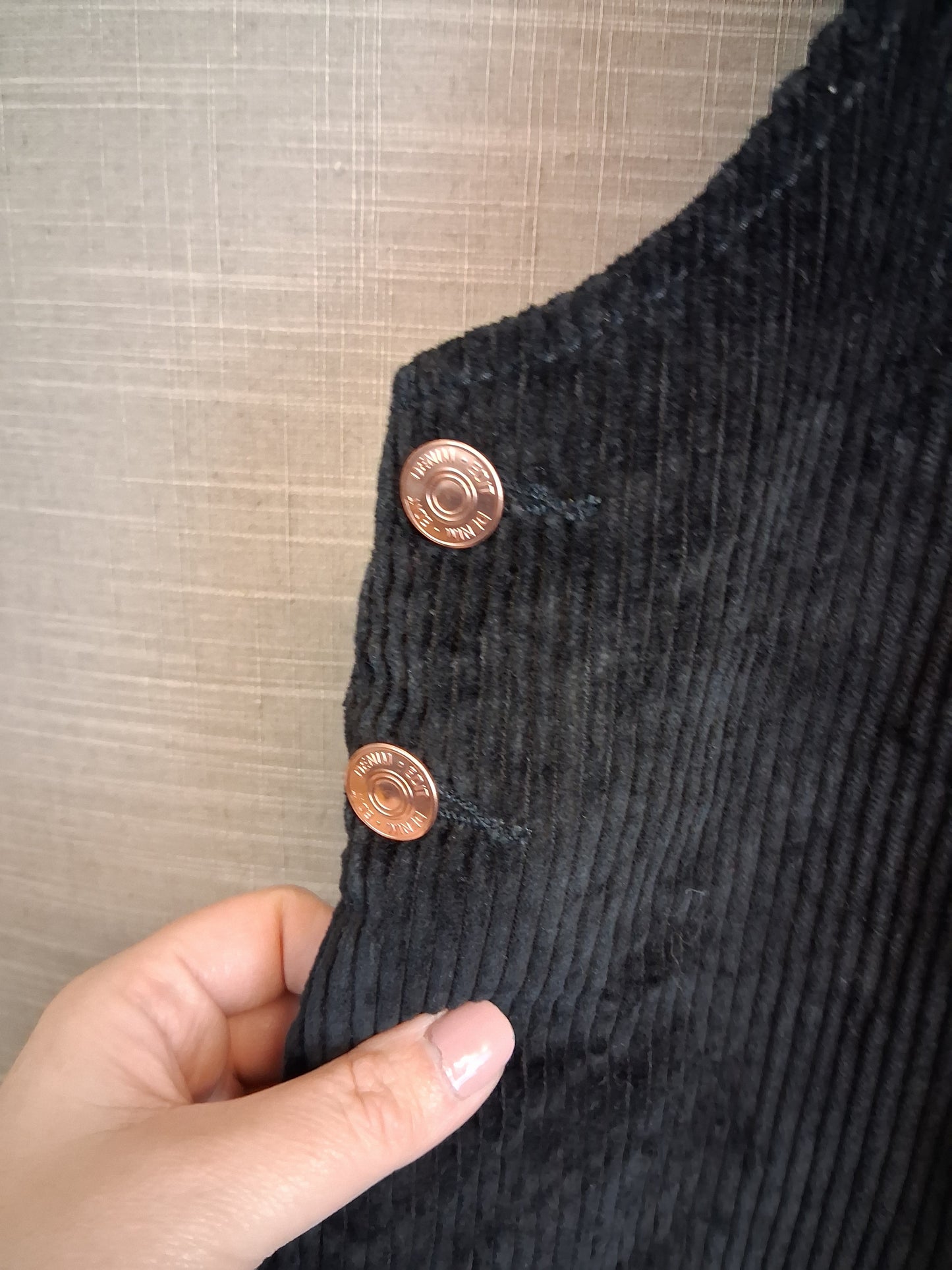 F&F Girls Black Corduroy Pinafore  Dress Age 13-14 years