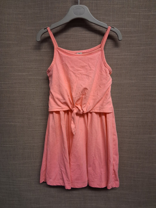 TU Coral Pink Jersey Summer Dress Strappy Knot Front Age 5 Years