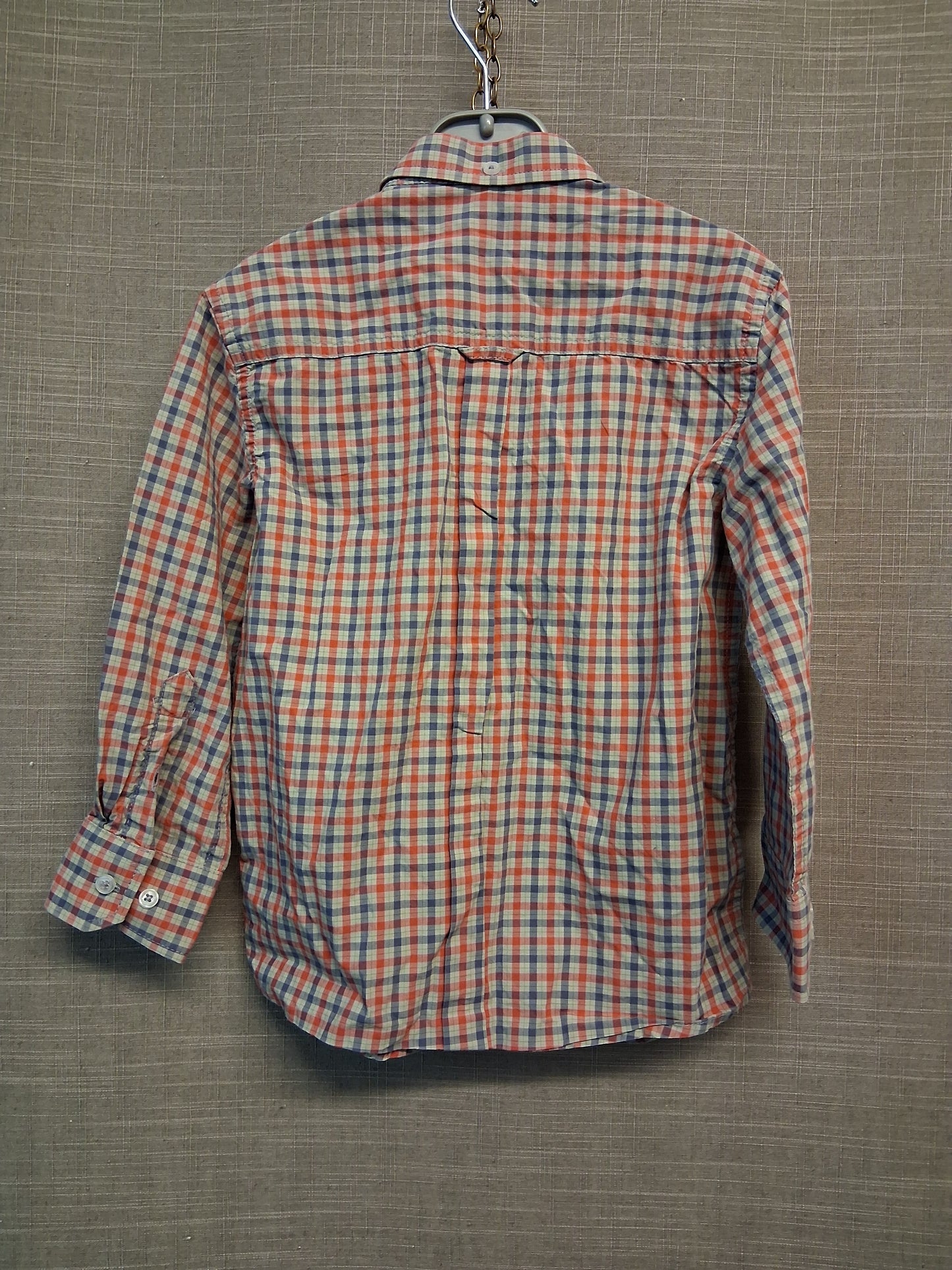 Ben Sherman Boys Red Blue Check Long Sleeve Shirt Age 5-6 Years
