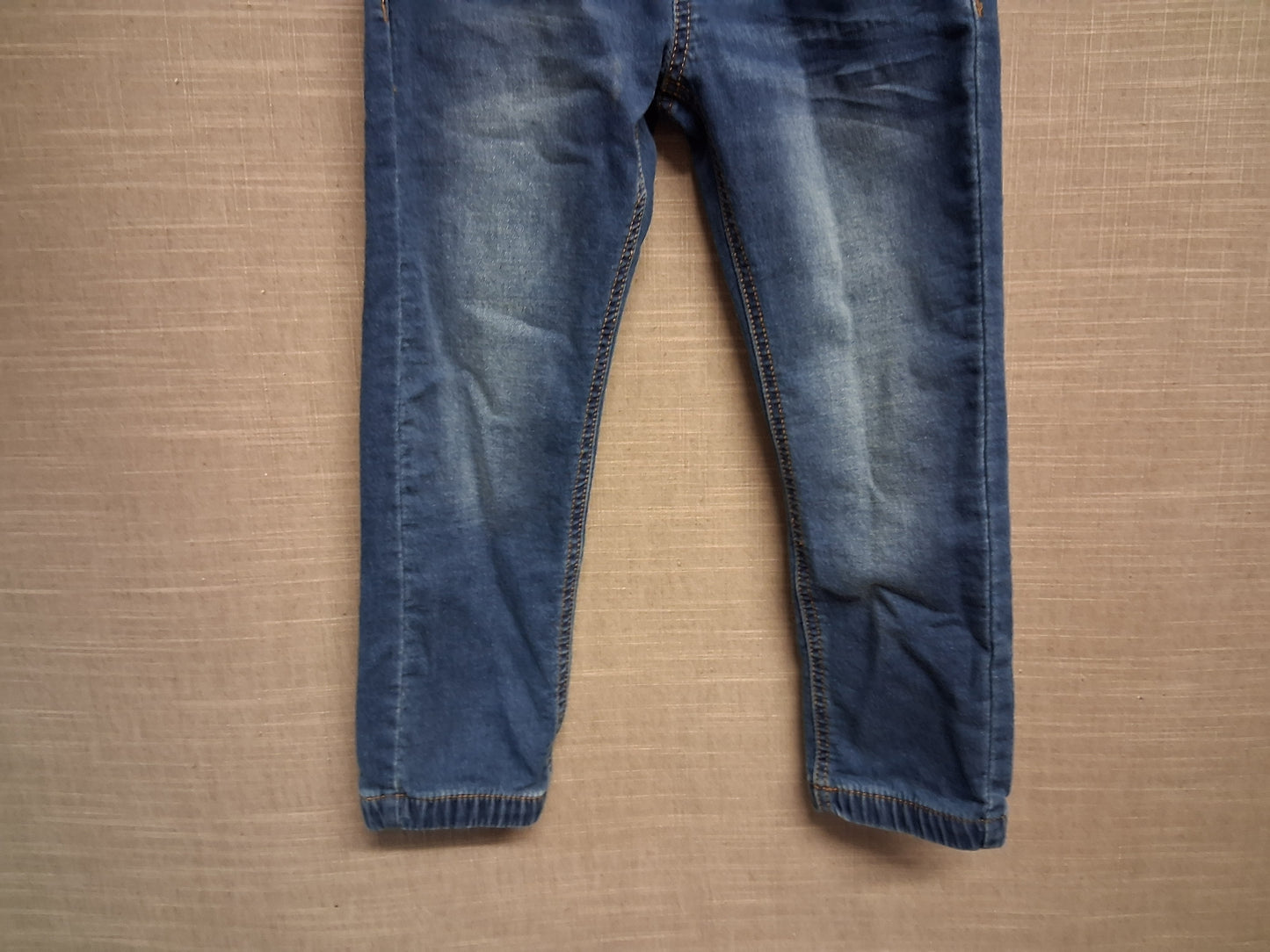 Next Boys Denim Jeans Blue Elastic Waist Tiger on Pocket Age 5-6 Years