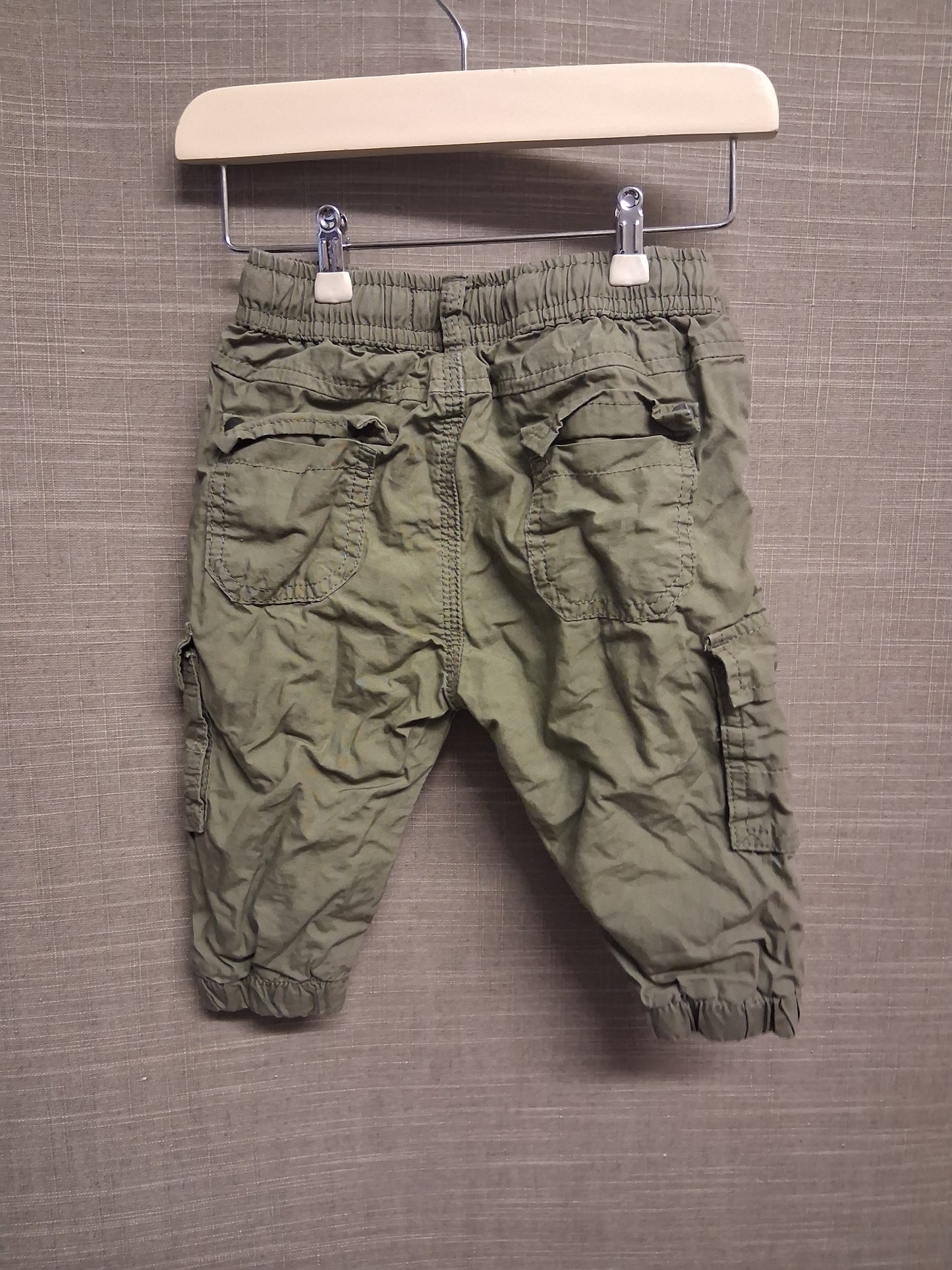 Next Boys Green Cargo Trousers Age 6-9 Months