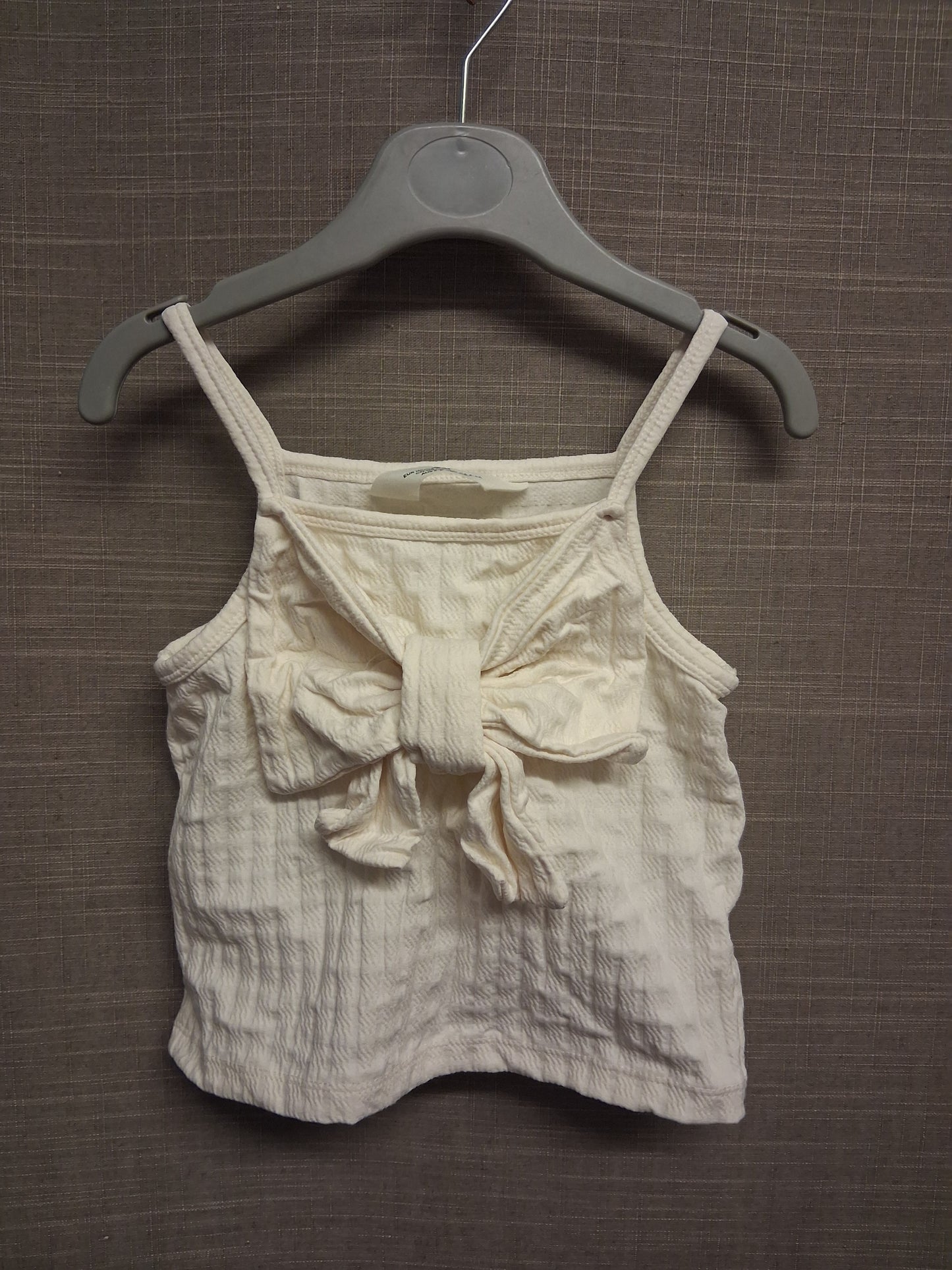 H&M Girls Cream Vest Tank Top 3D Bow Age 4-5 Years