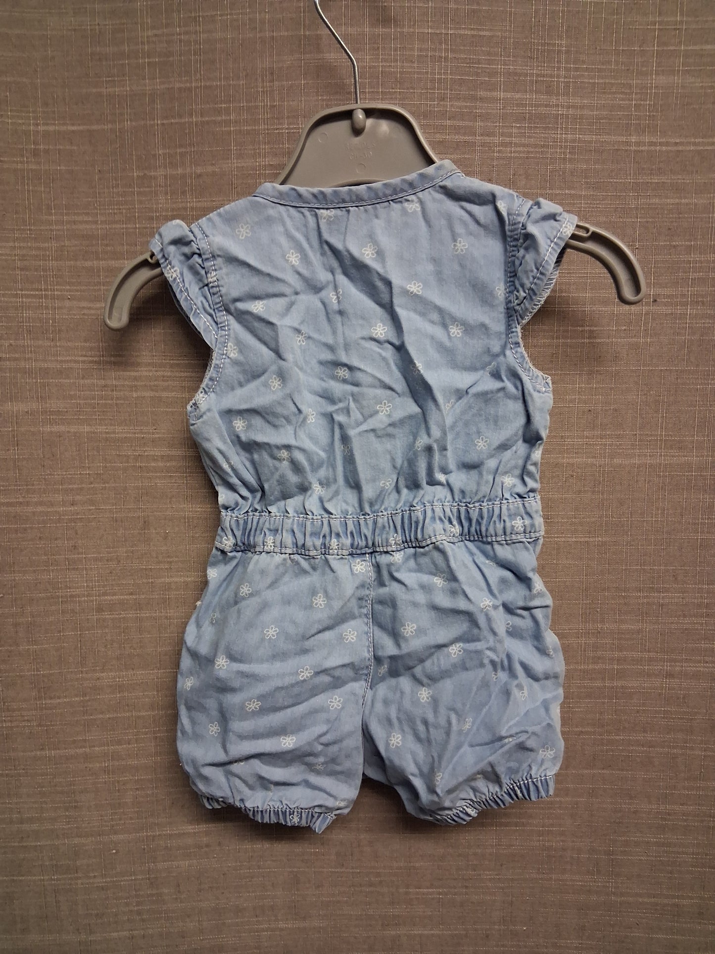 George Girls Chambray Denim Blue Playsuit Age 0-3 Months