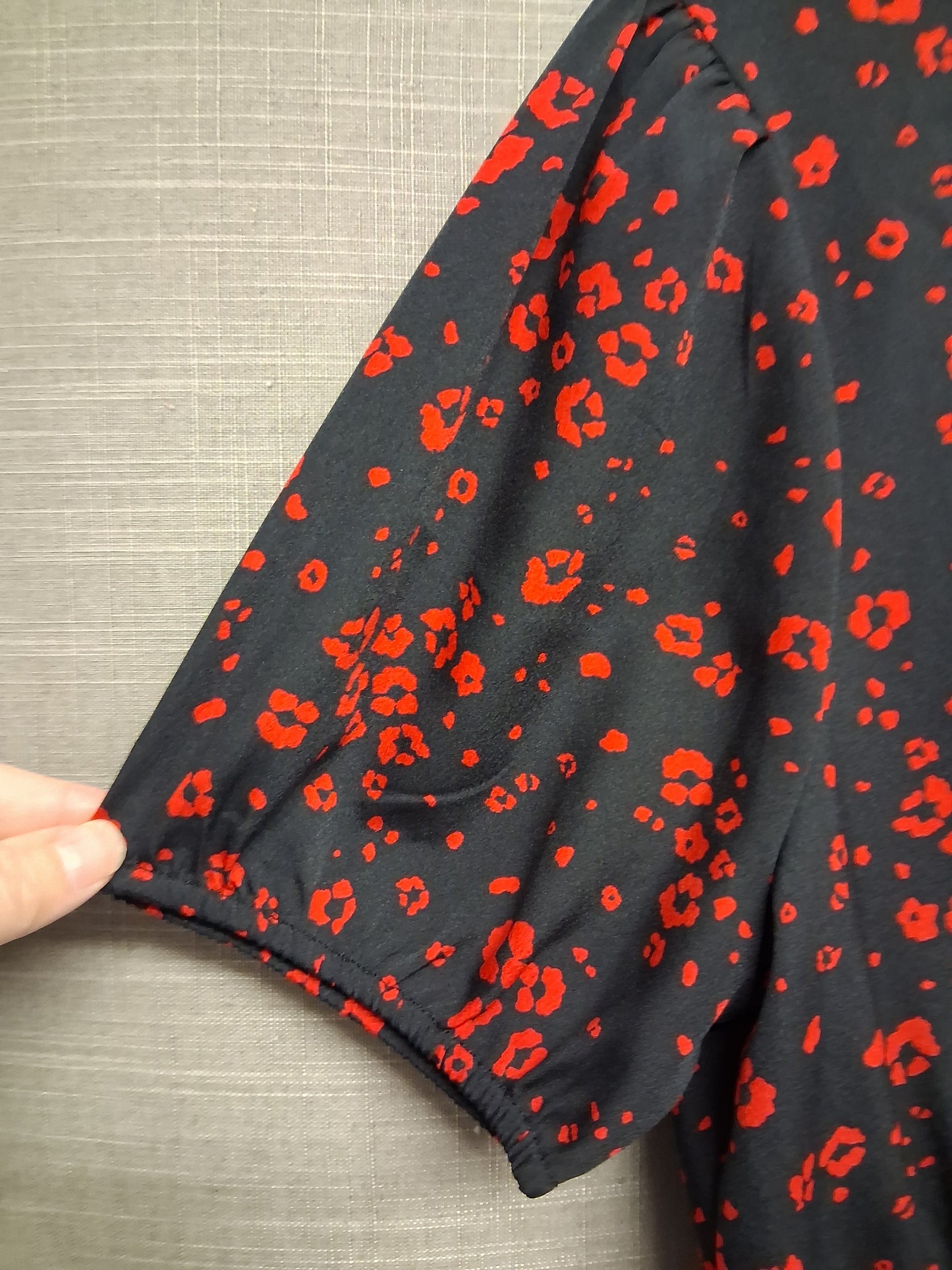 New Look Girls Black Red Animal Print A Line Dress Age 14 Years