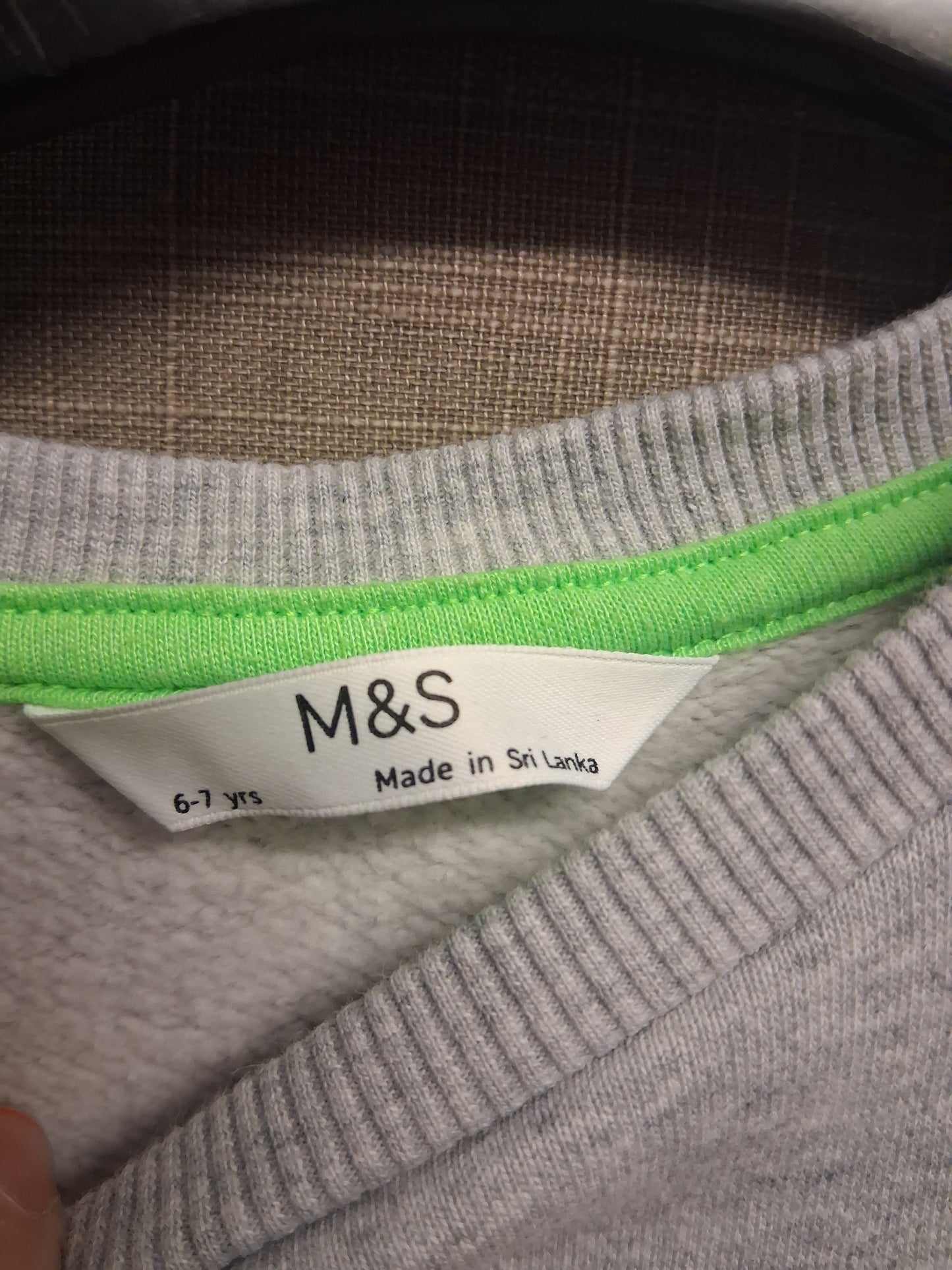 Marks and Spencer Sweater Grey Planet Graphic Boys Age 6-7 Years