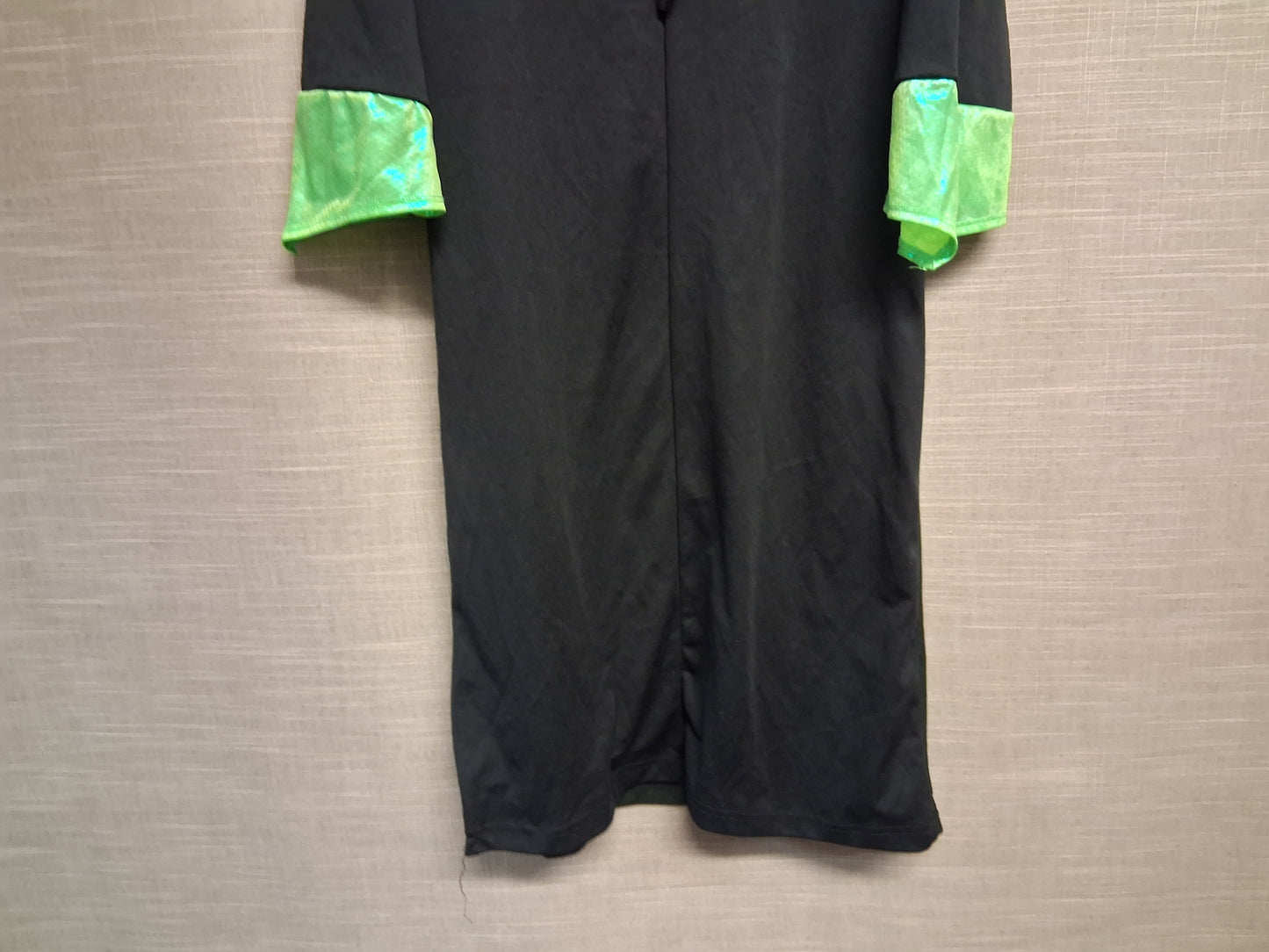 F&F Alien One Piece Costume Black Green Hooded Age 7-8 Years