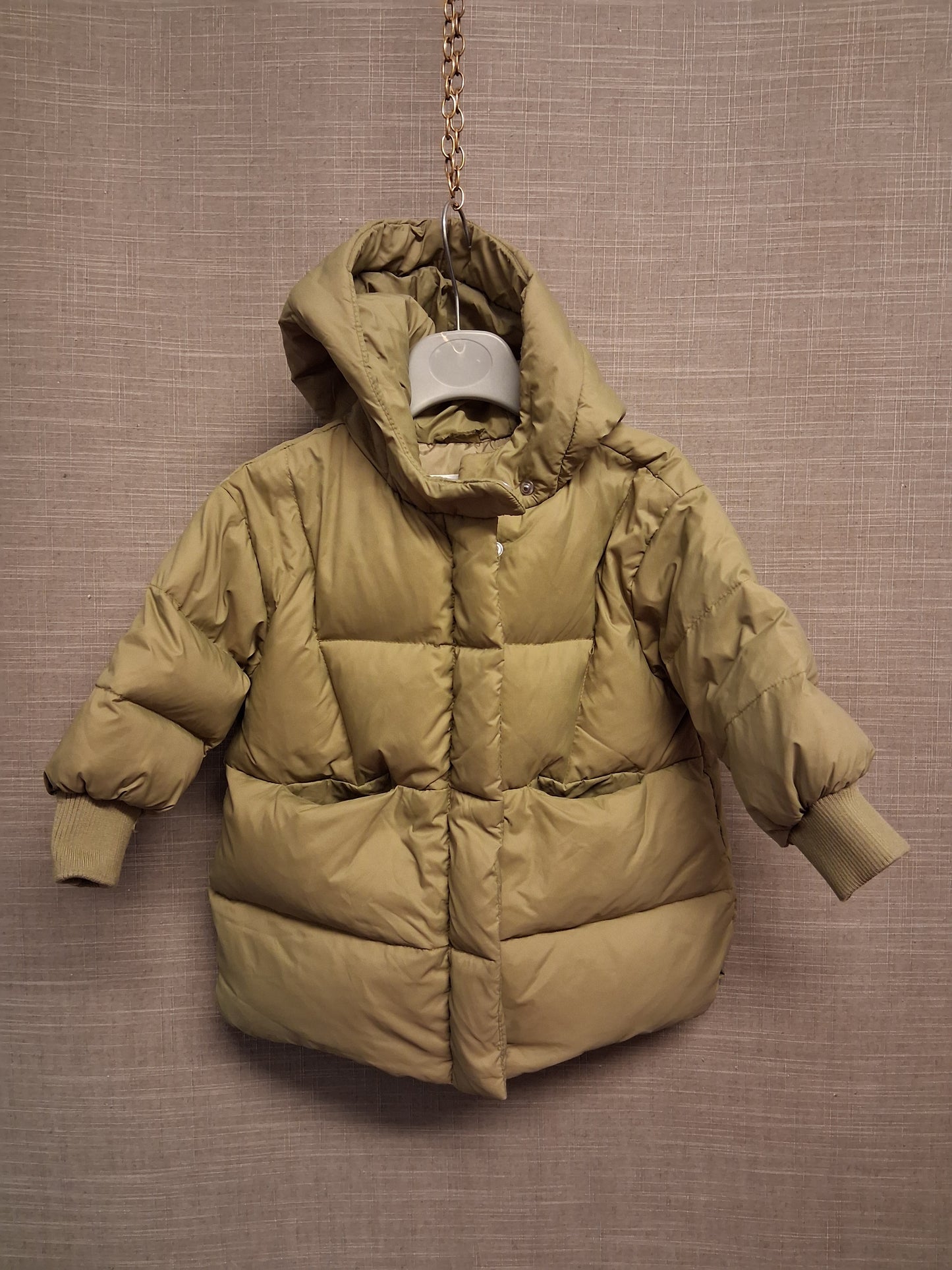 Zara Boys Beige Brown Puffer Coat Age 9-12 Months