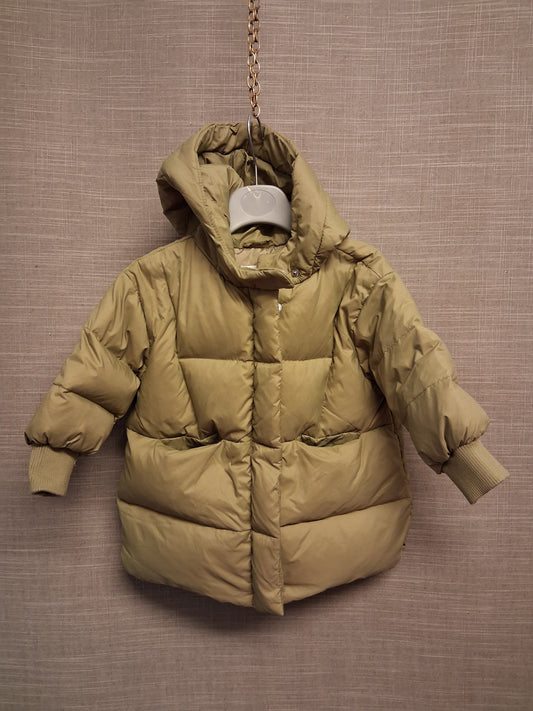 Zara Boys Beige Brown Puffer Coat Age 9-12 Months