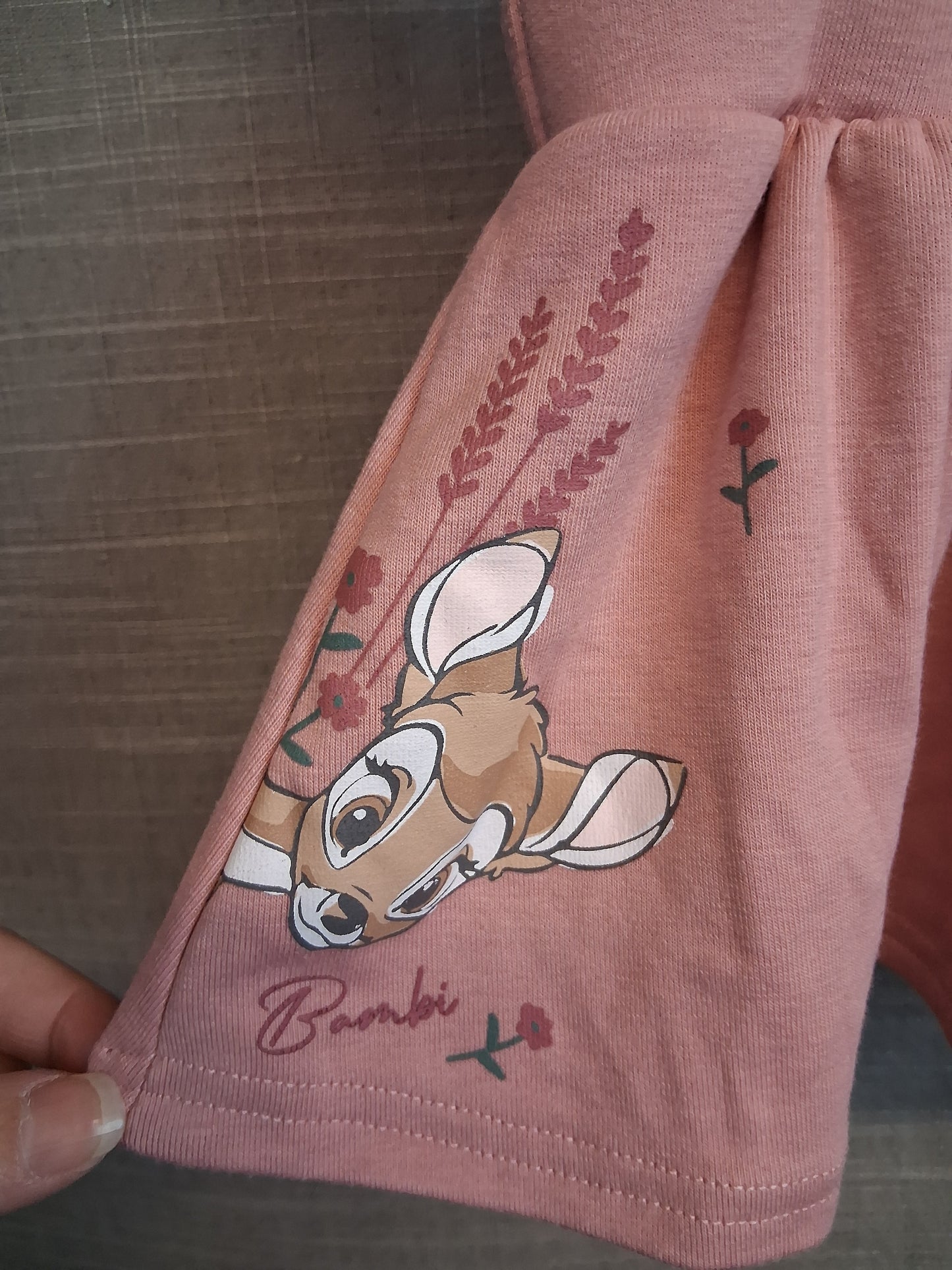Disney Primark Bambi Pink Pinafore Dress Age 0-3 Months