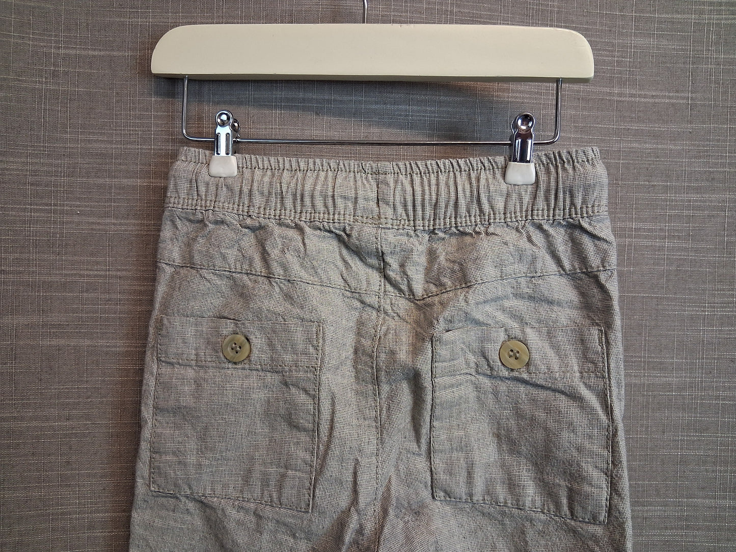 TU Boys Beige Bermuda Shorts Age 18-24 Months Linen Blend