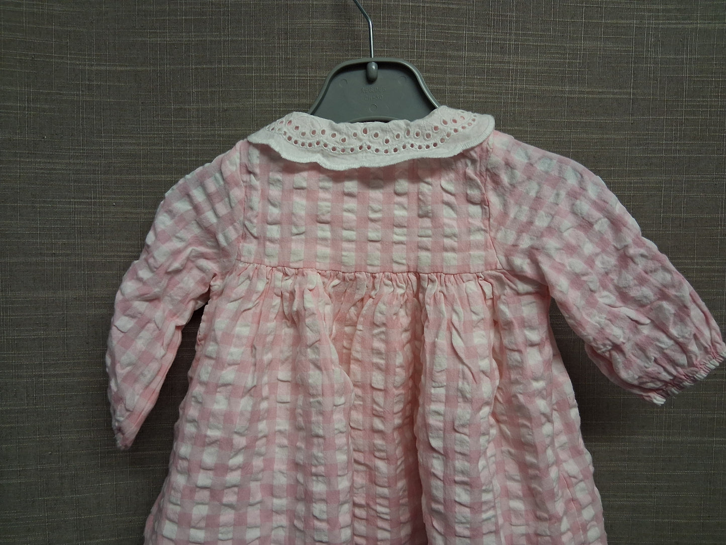 Marks & Spencer Pink White Check A Line Dress Age 0-3 Months New