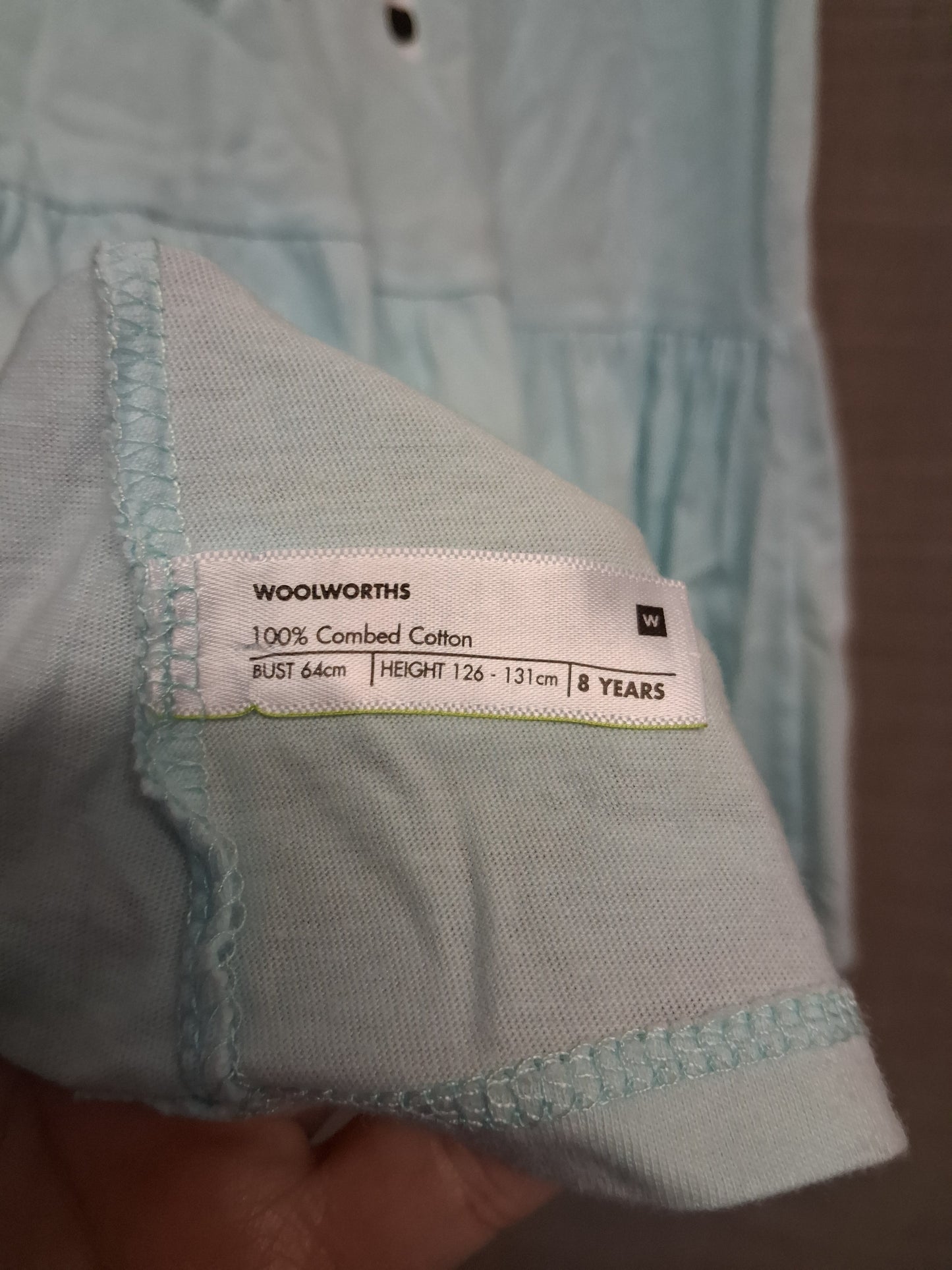 Woolworths Girls Blue Sleeveless Jersey T-Shirt Dress Age 8 Years