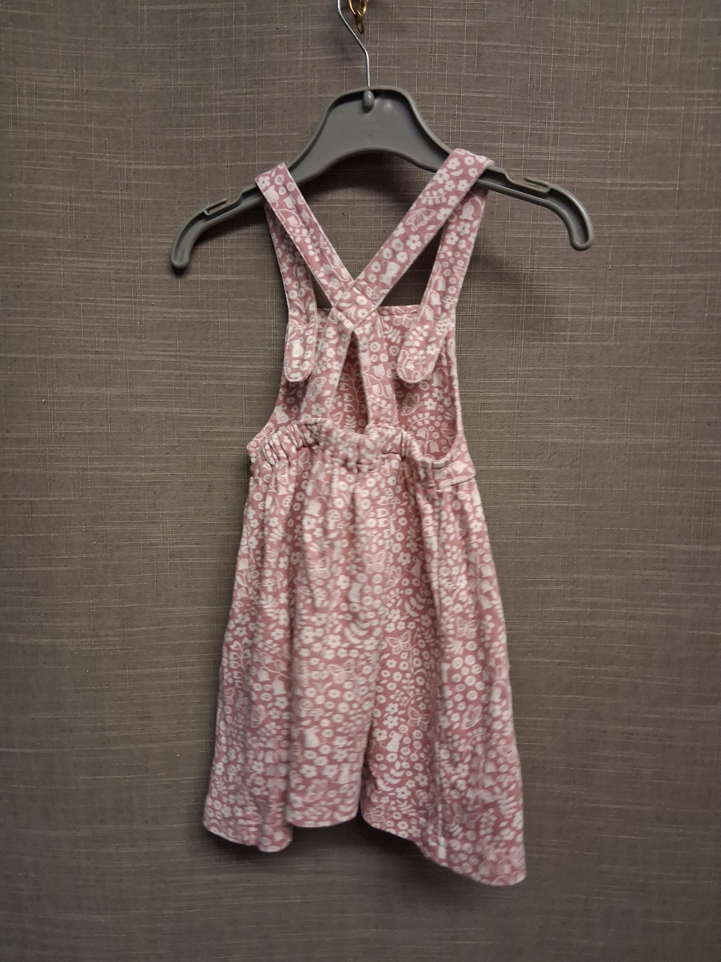JoJo Maman Bebe Pink Floral Jersey Pinafore Dress Age 18-24 Months