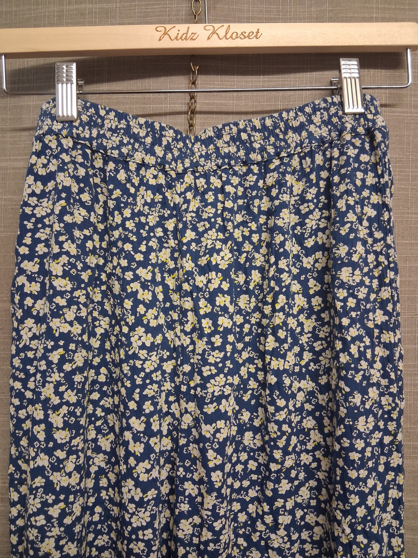 Next Girls Blue White Floral Wide Leg Summer Trousers Age 16 Years