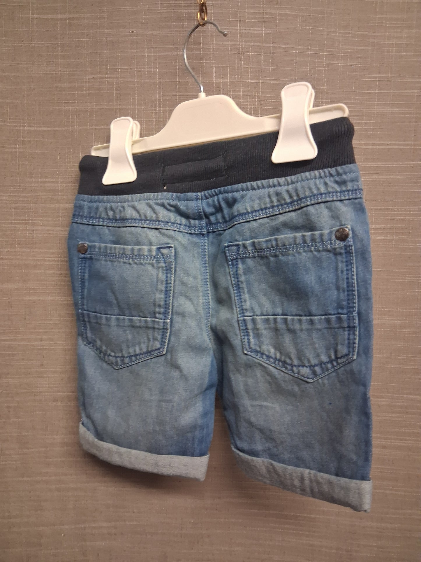 Next Boys Denim Shorts Blue Elastic Waist Age 2-3 Years New