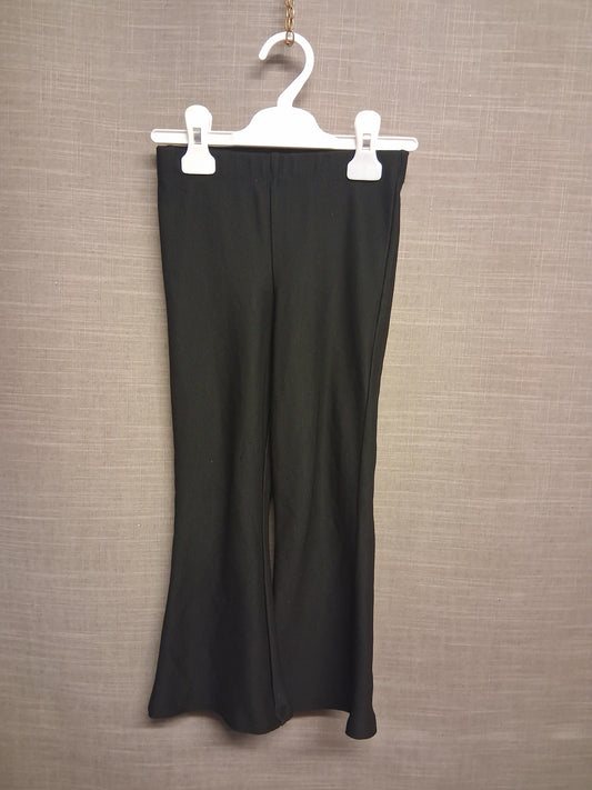 Primark Girls Black Ribbed Bootcut Leggings Age 4-5 Years