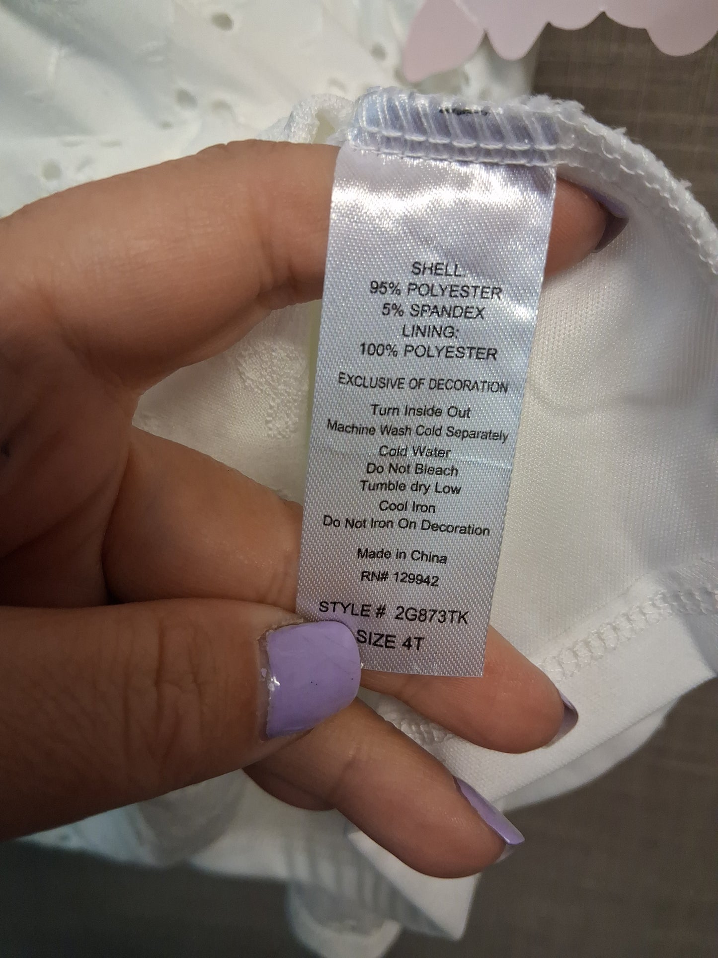 Btween Girls White Brodiere Anglaise A Line Dress Age 4 Years New