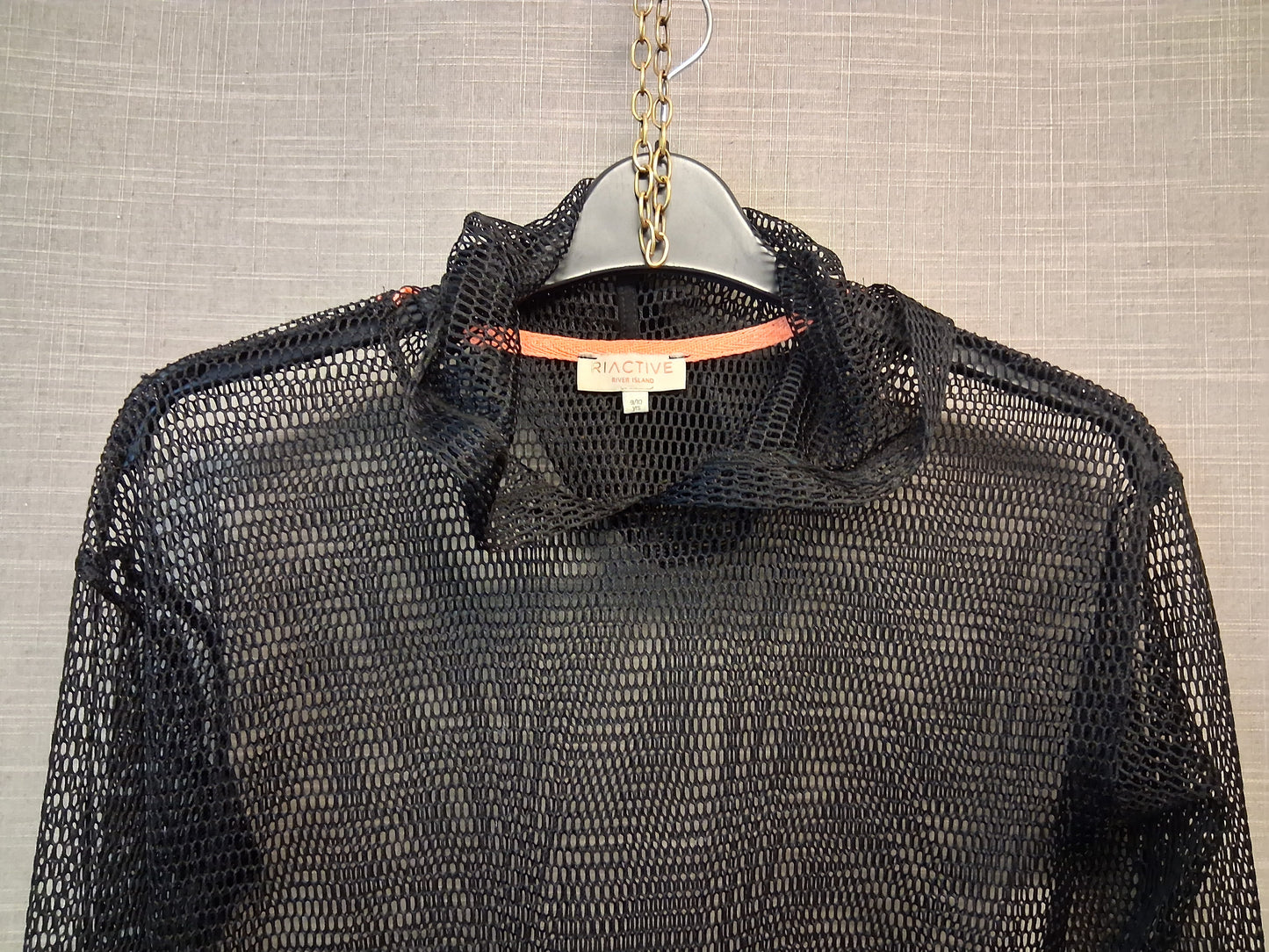 River Island Girls Black Mesh Crop Hoodie Age 9-10 Years