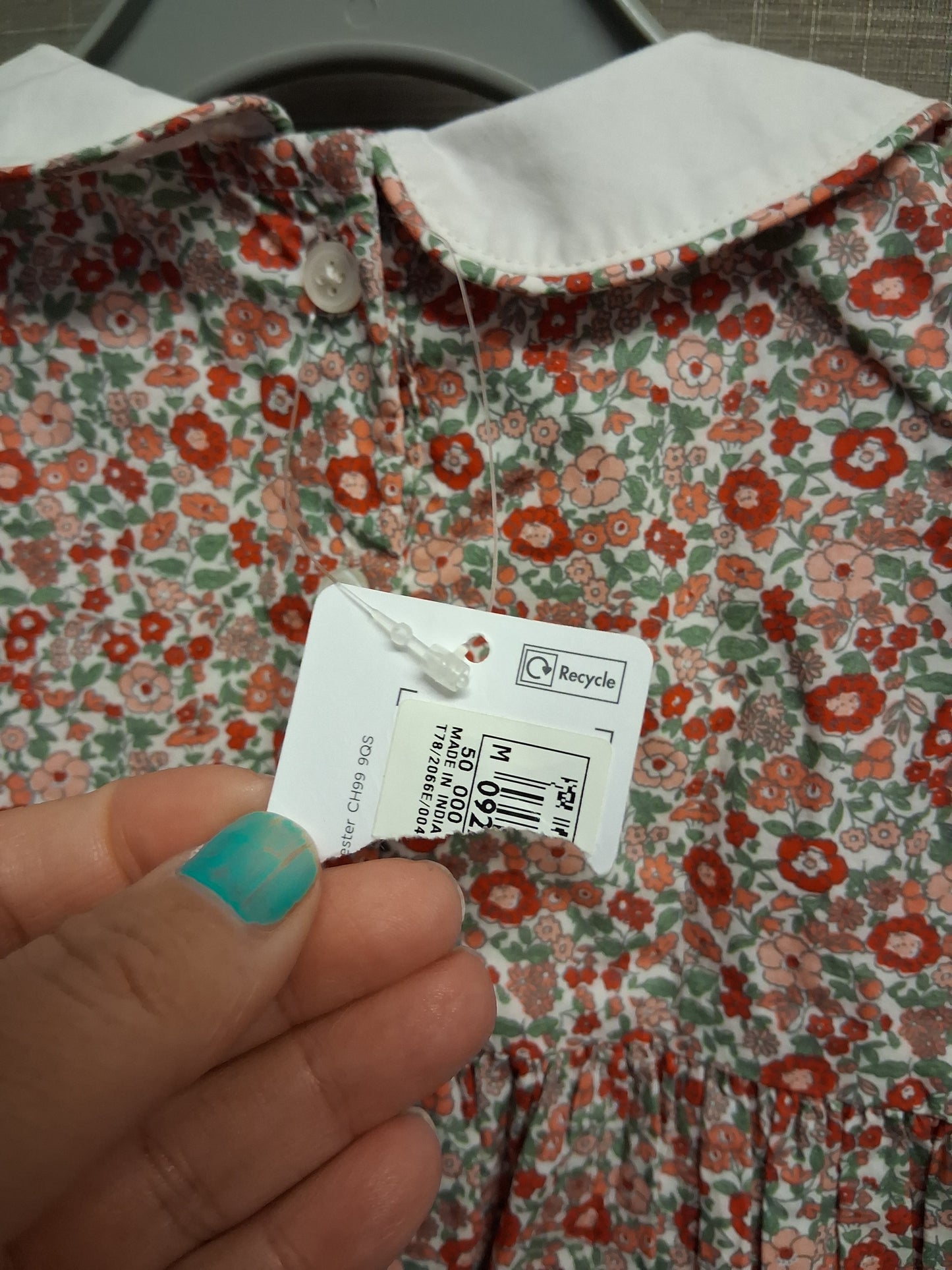 Marks and Spencer Girls Floral Pink Mix Smock Dress Age 9-12 Months New