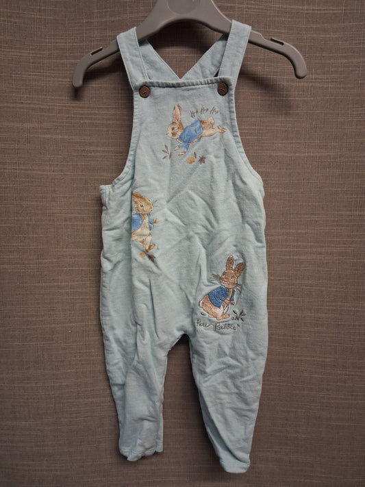 Nutmeg Boys Peter Rabbit Blue Jersey Dungarees Age 9-12 Months