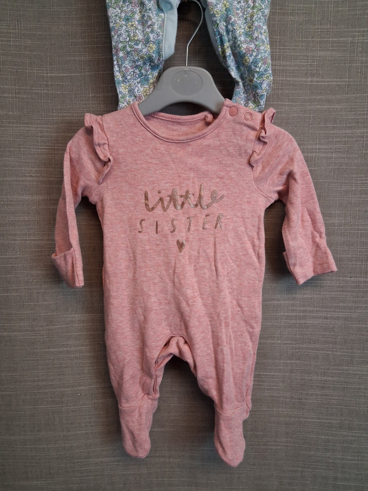 TU & Nutmeg Girls Sleepsuits X2 Age Tiny Baby Pink & Green