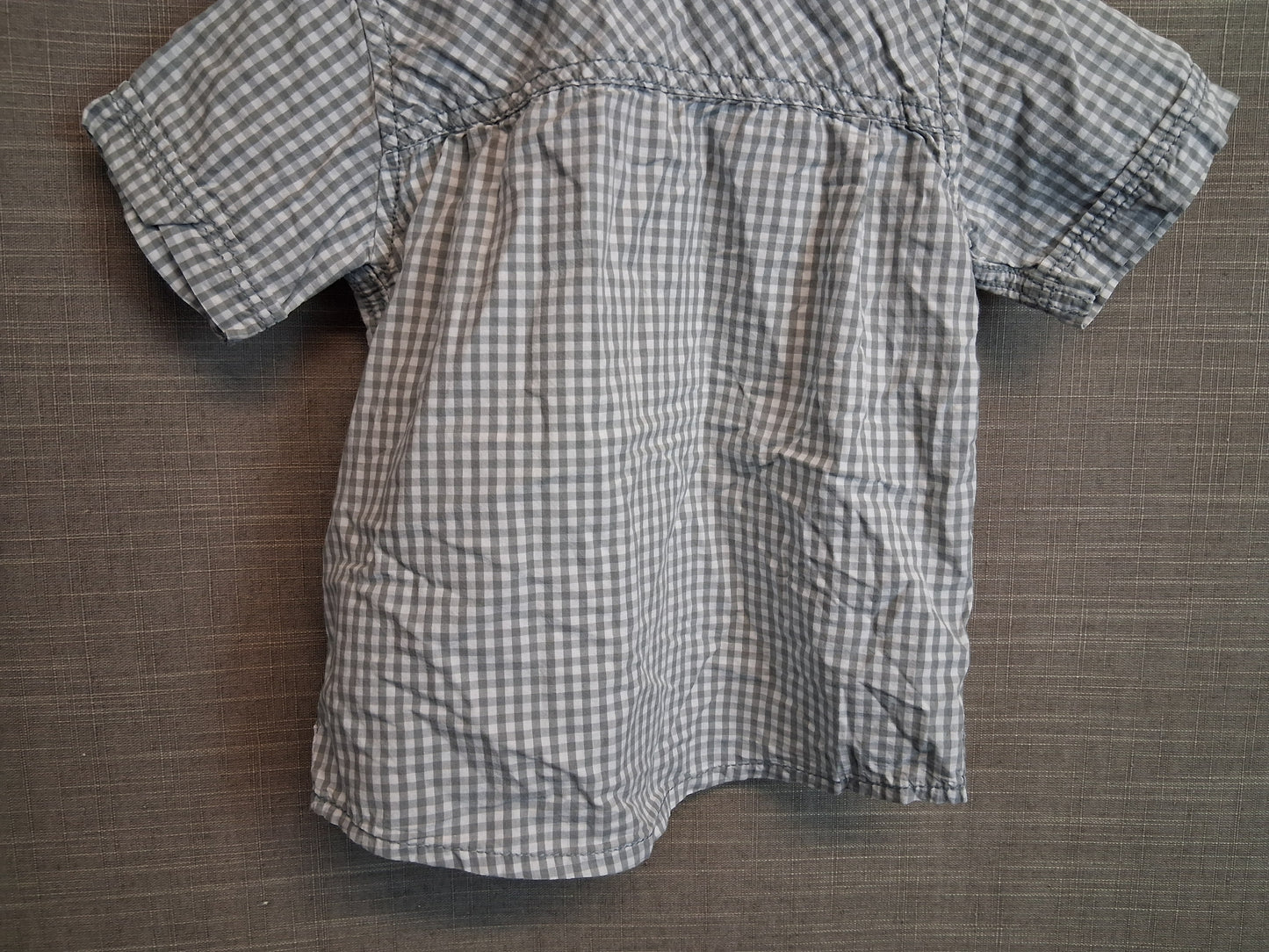 Nutmeg Boys Grey Check Shirt Short Sleeve Age 18-24 Months